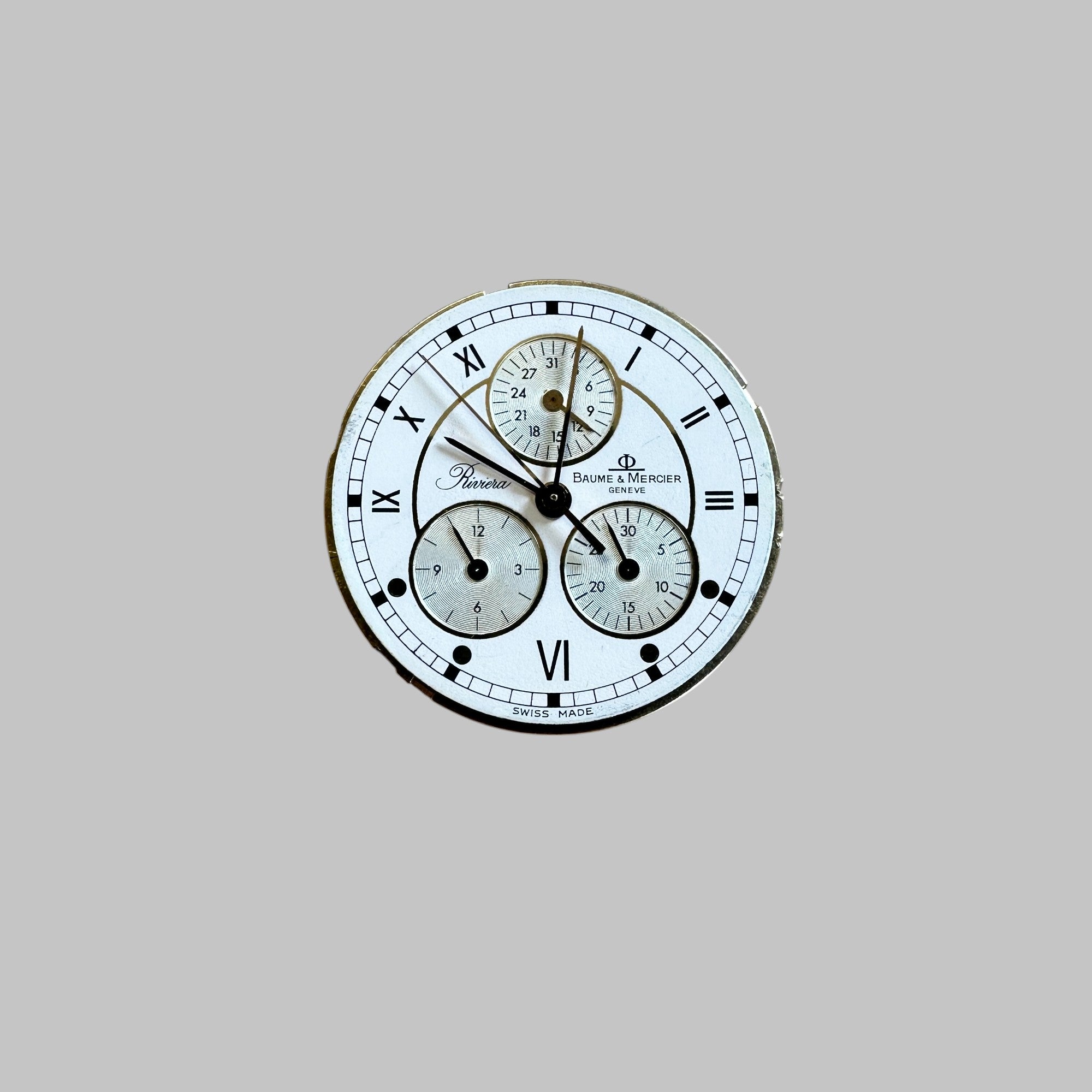 Genuine original vintage complet movement with dial and hands from BAUME ET MERCIER for caliber 212P of line RIVIERA