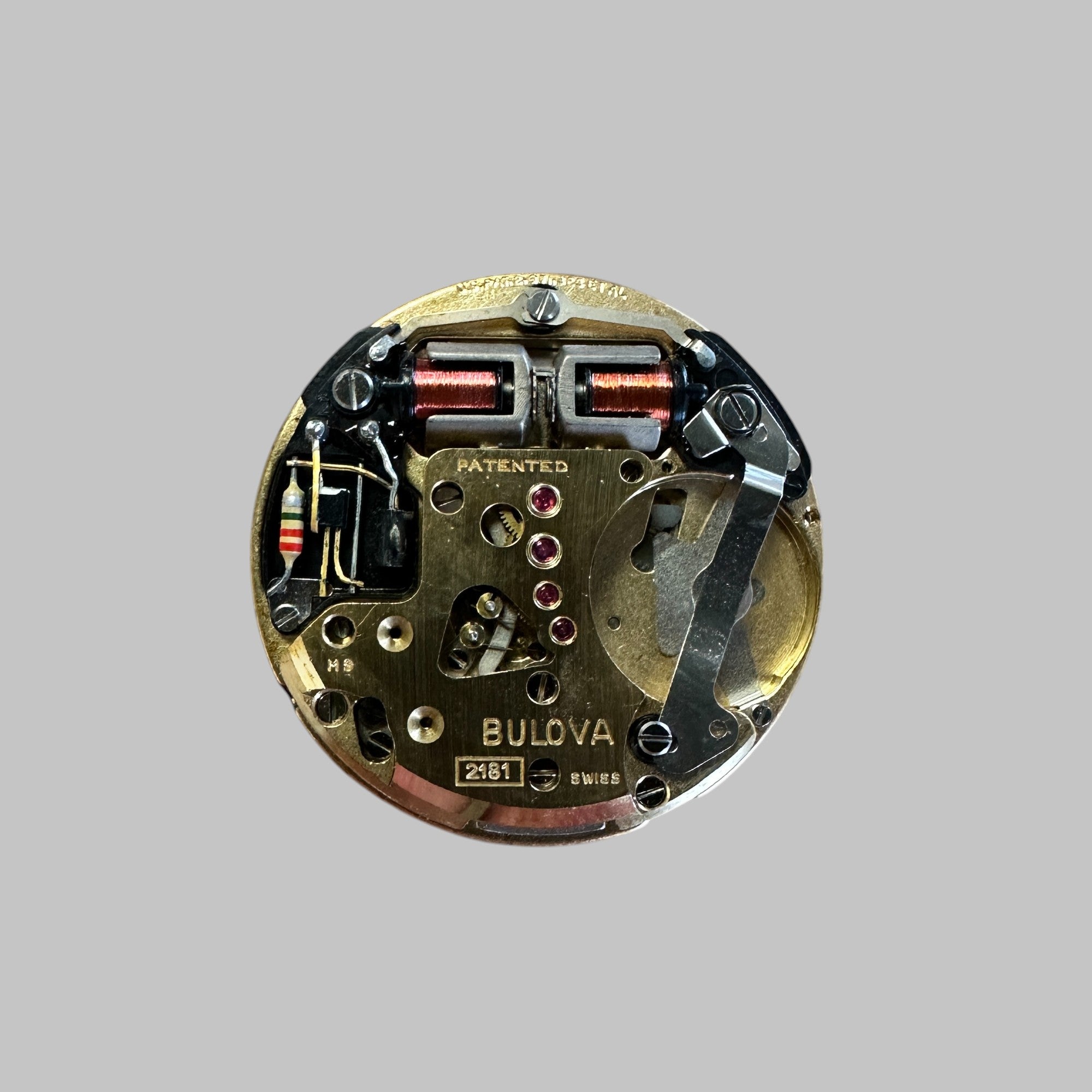 Back of Genuine original vintage movement from BULOVA for caliber 2181