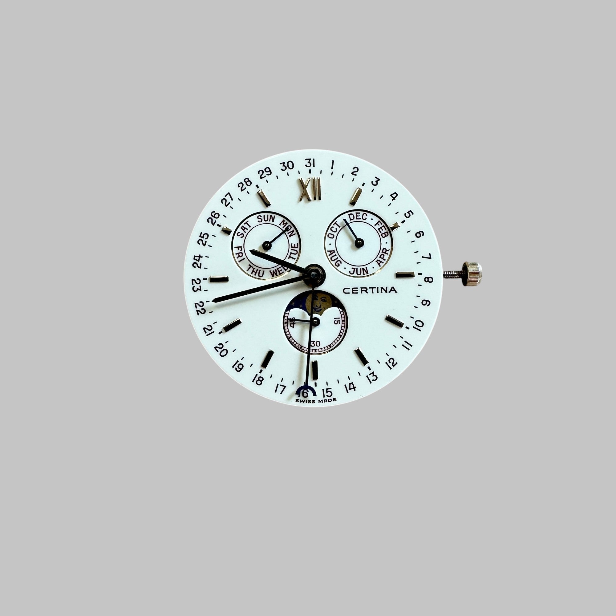 CERTINA 255.483 - MOUVEMENT COMPLET AVEC CADRAN ET AIGUILLES BON, QUARTZ