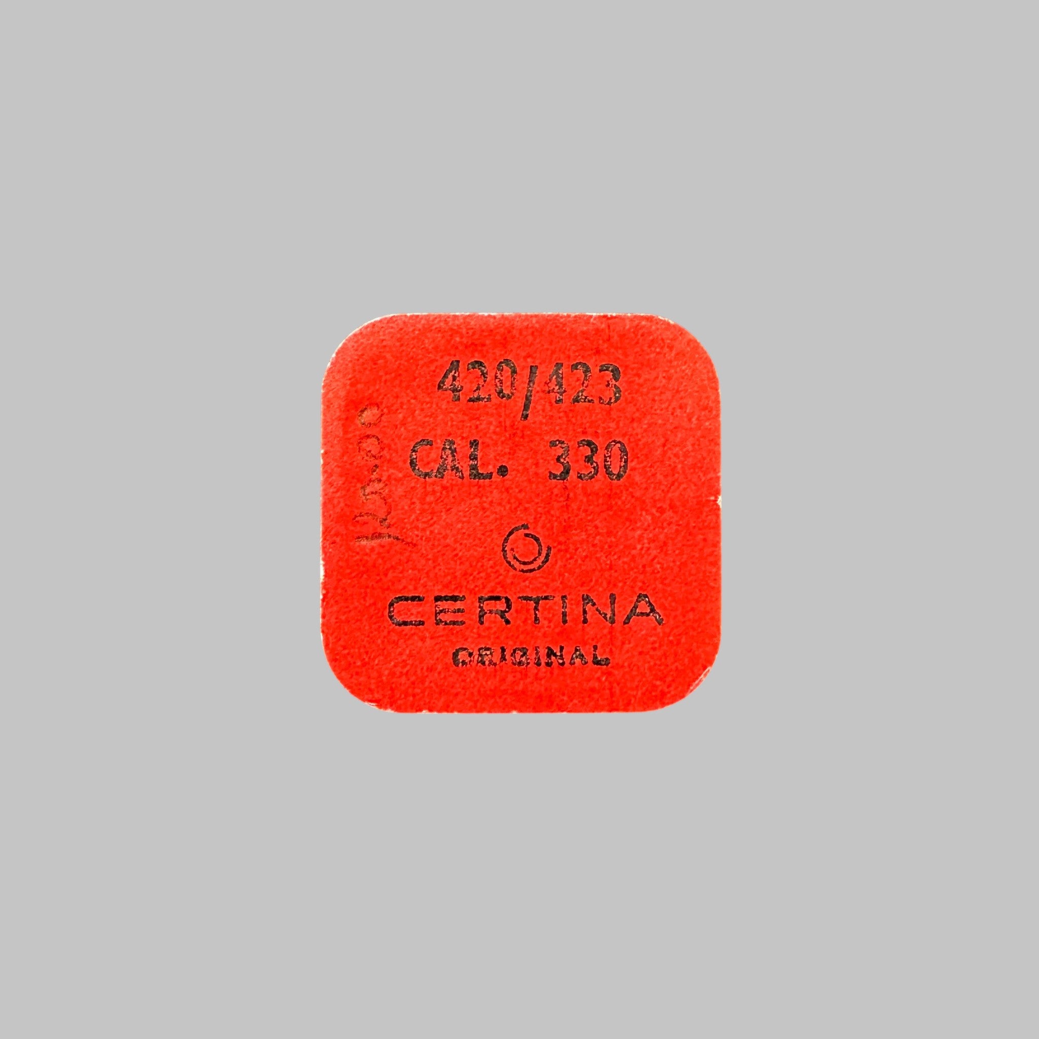 Genuine original vintage crown wheel core from Certina for caliber 330 referenced with nomenclature 420/423 - side view