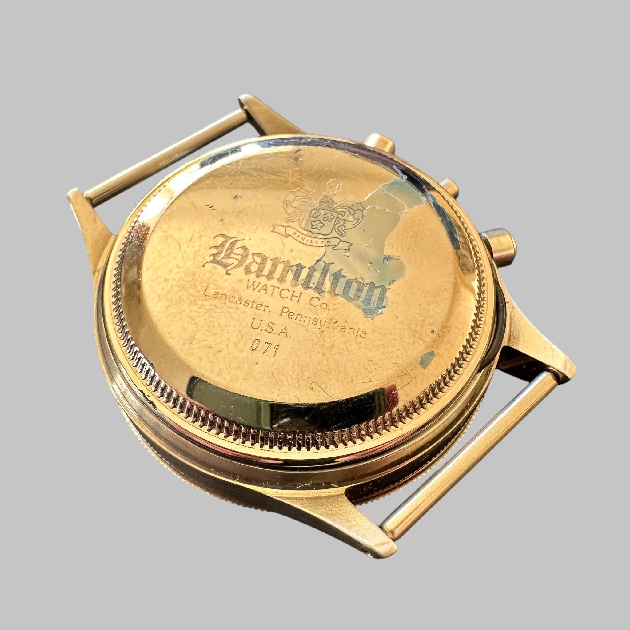 Genuine original vintage case from Hamilton - side view