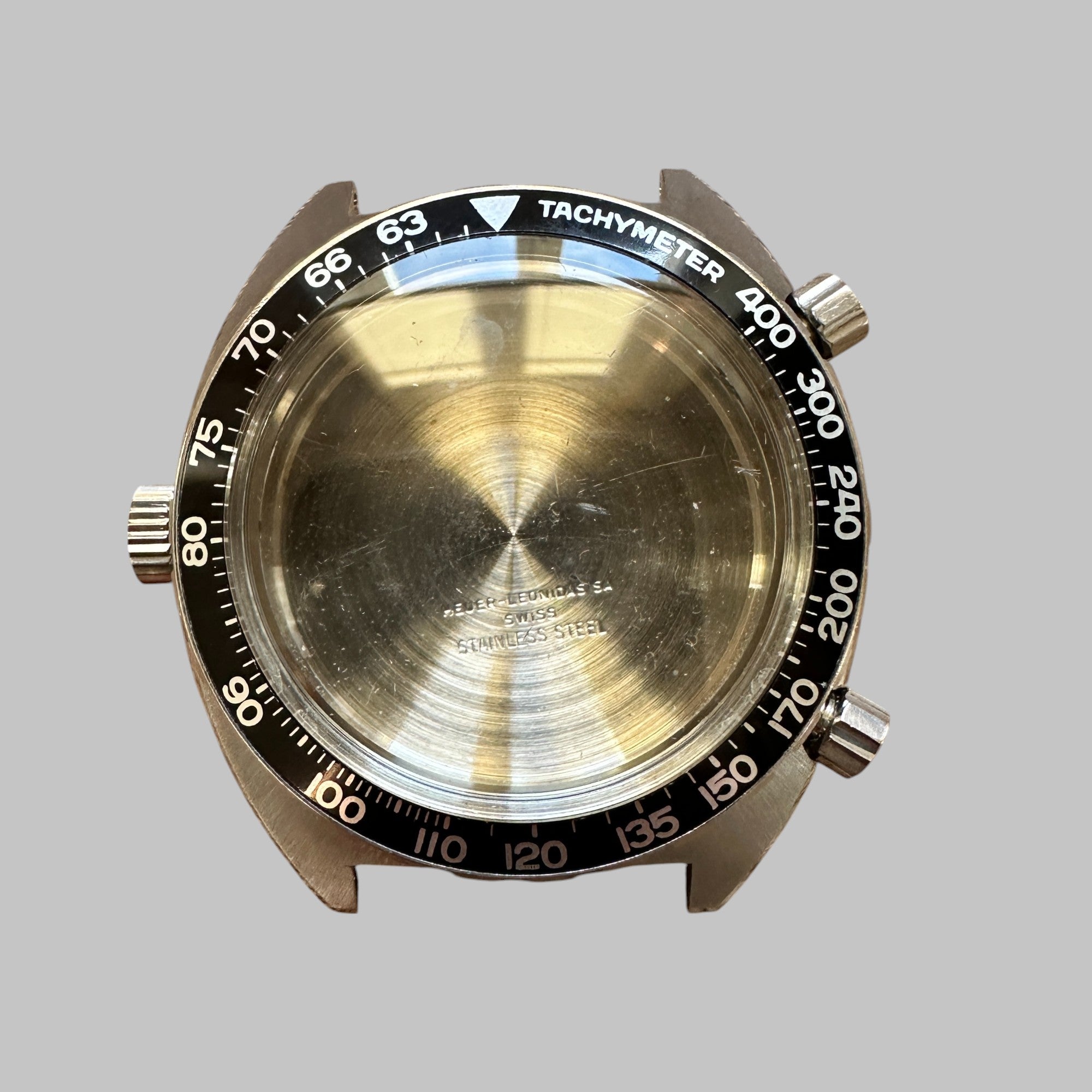 Genuine original vintage case tachy from HEUER for caliber 12 of the model 1163V of line AUTAVIA