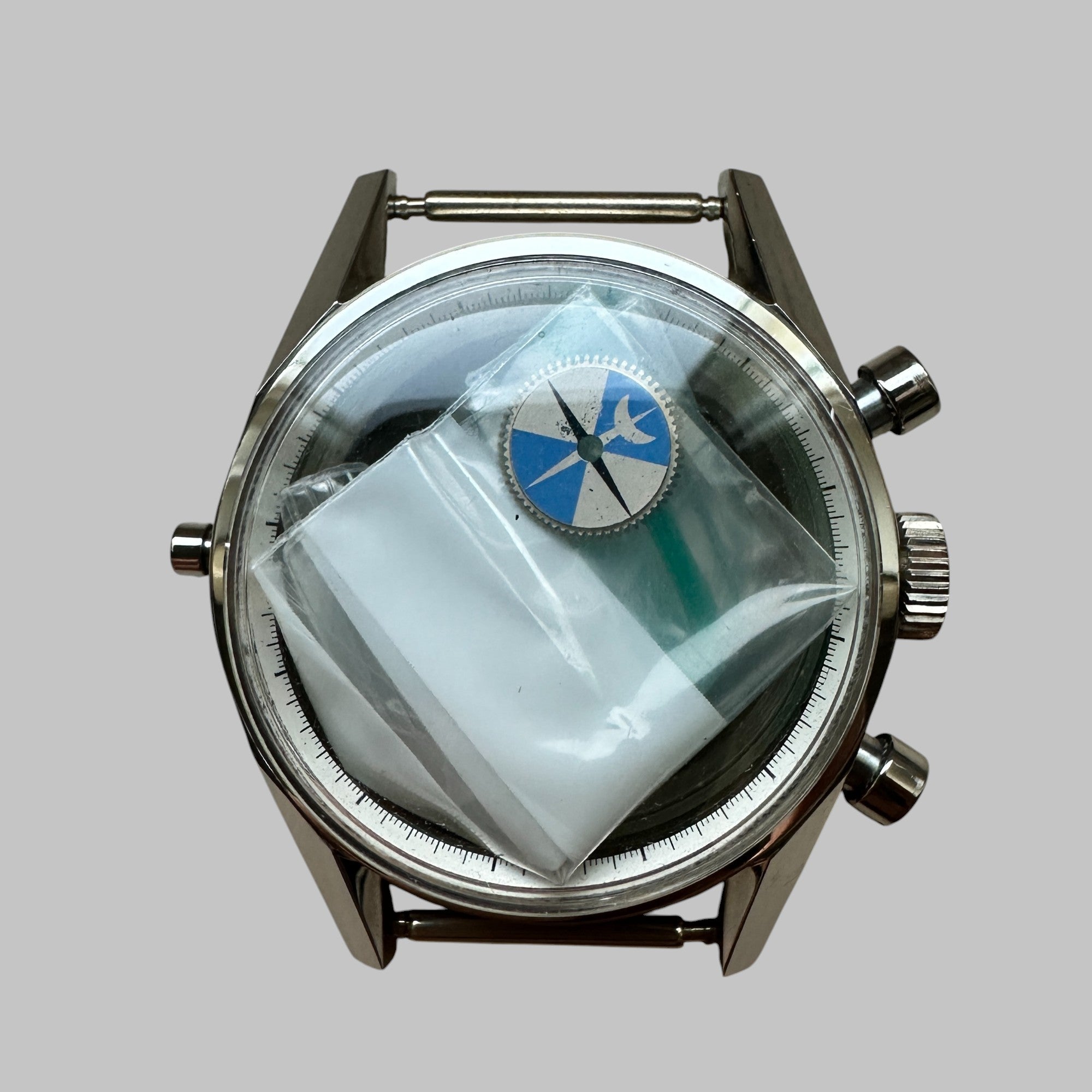 Genuine original vintage case from HEUER for caliber 72C A&F of the model A&F SEAFARER 2447SF of line CARRERA