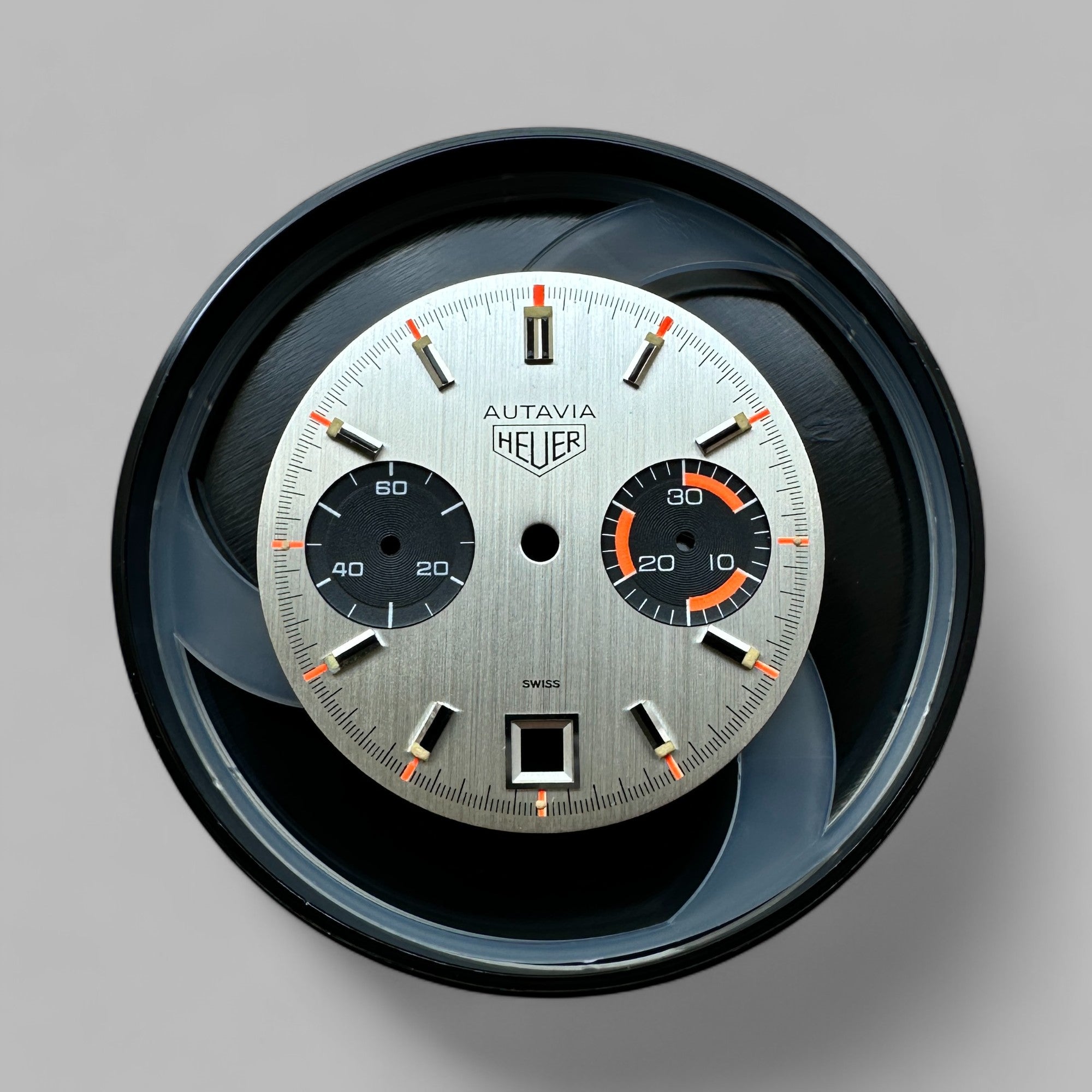 HEUER - CADRAN AUTAVIA 73463, CADRAN ARGENTÉ