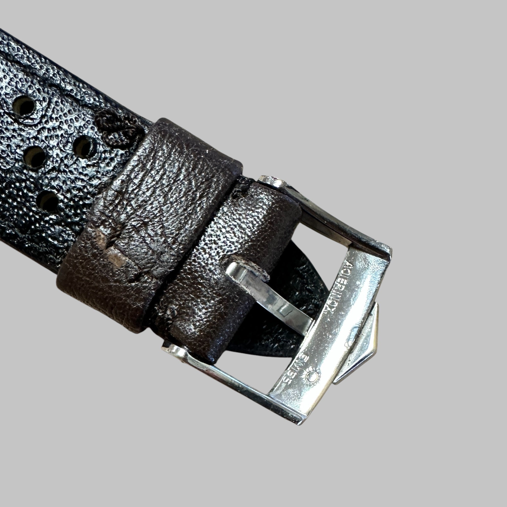 Genuine original vintage brown leather strap from HEUER of line RACING