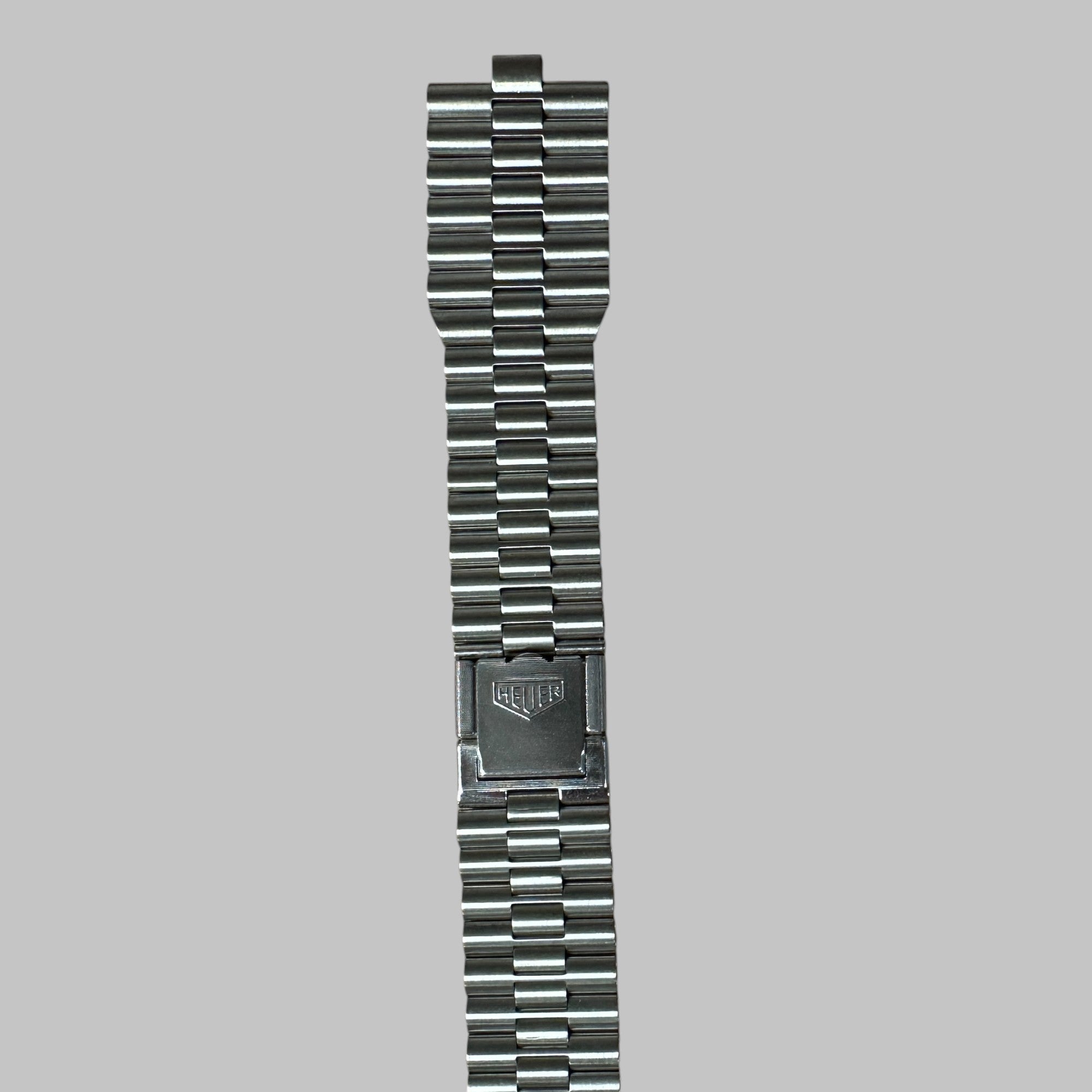Back of Genuine original vintage steel bracelet from HEUER of the model SECOND EXECUTION FOR MONACO 1133, 73633, 740.303 of line MONACO