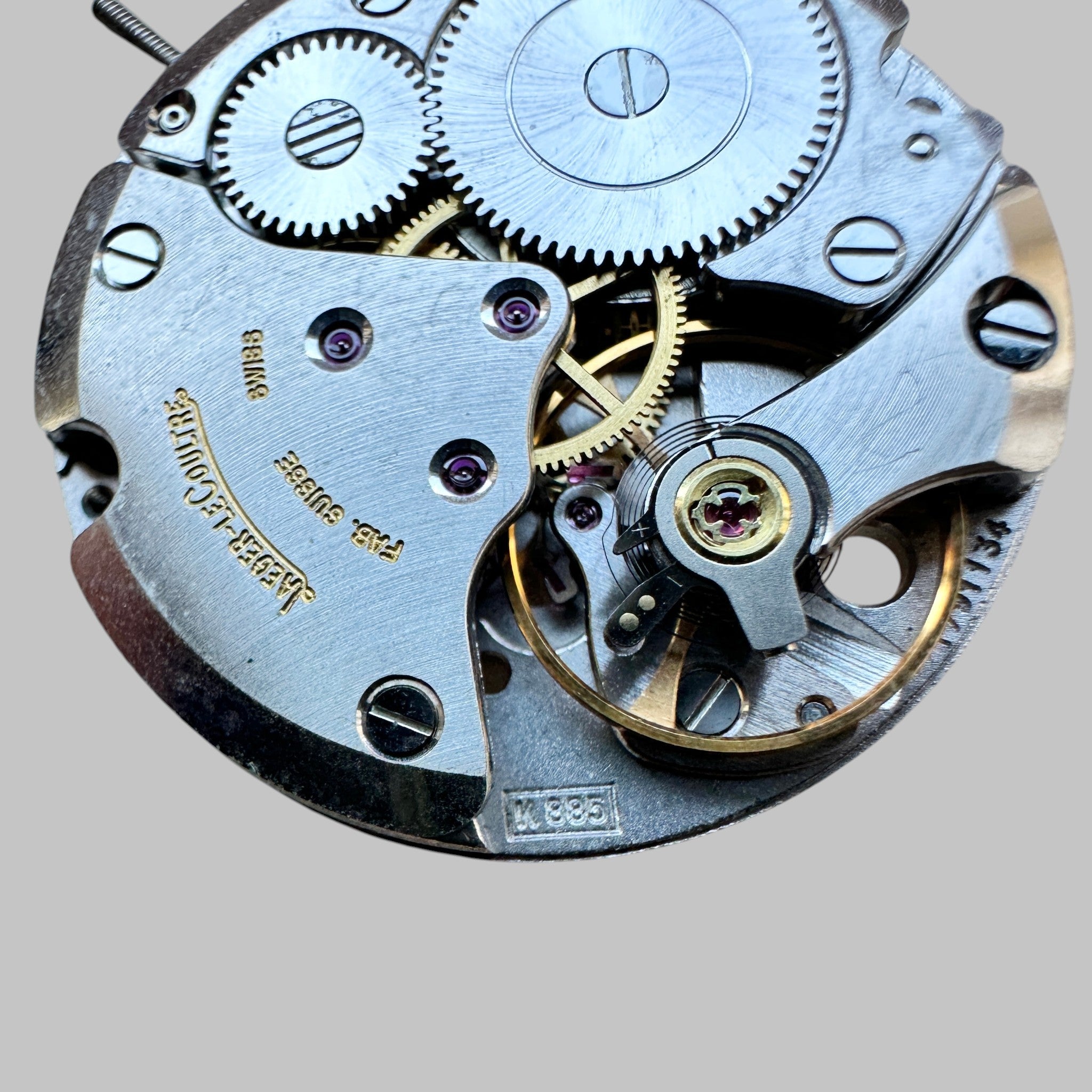 Genuine original vintage movement from Jaeger-LeCoultre for caliber K885 - side view