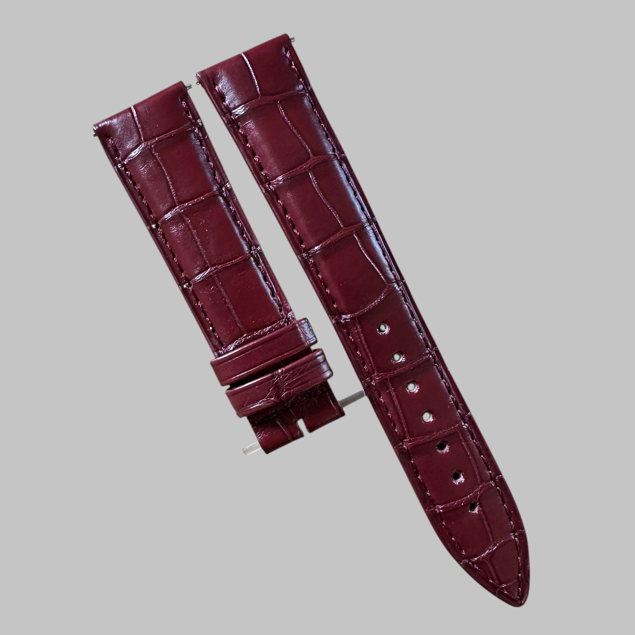 Genuine original vintage leather strap from Jaeger-LeCoultre - side view