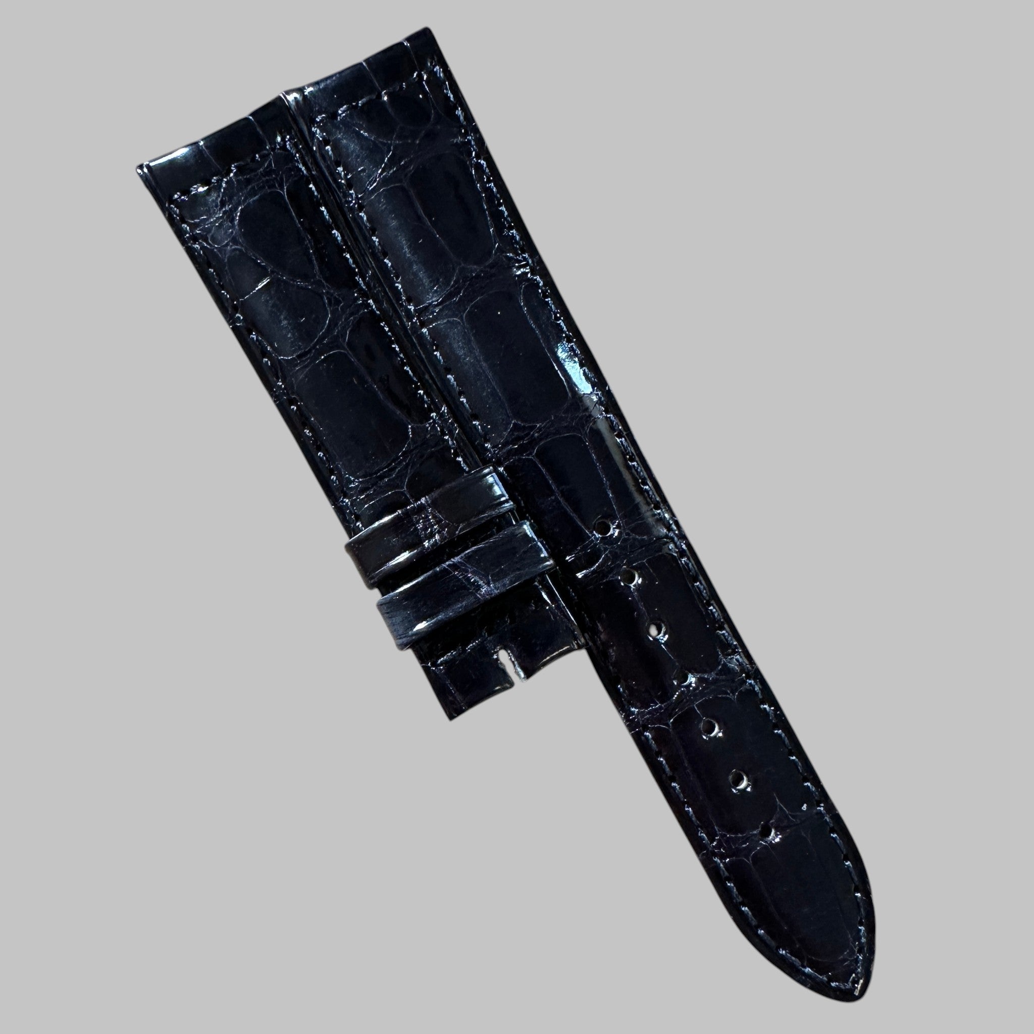 Genuine original vintage leather strap from Jaeger-LeCoultre - side view