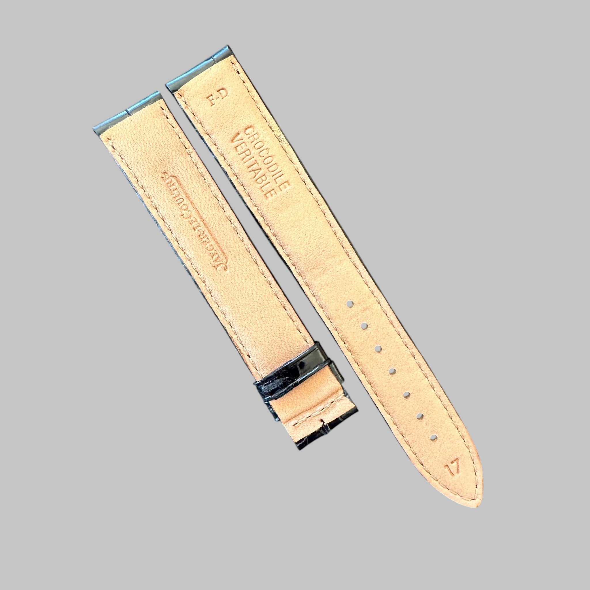 Genuine original vintage leather strap from Jaeger-LeCoultre - side view