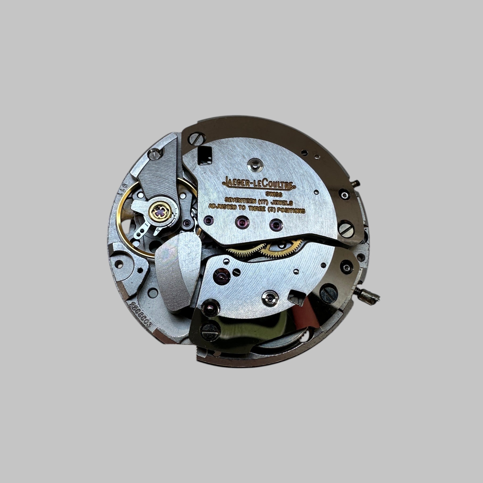 Genuine original vintage complete movement from Jaeger-LeCoultre for caliber 911 of the model Alarm - side view