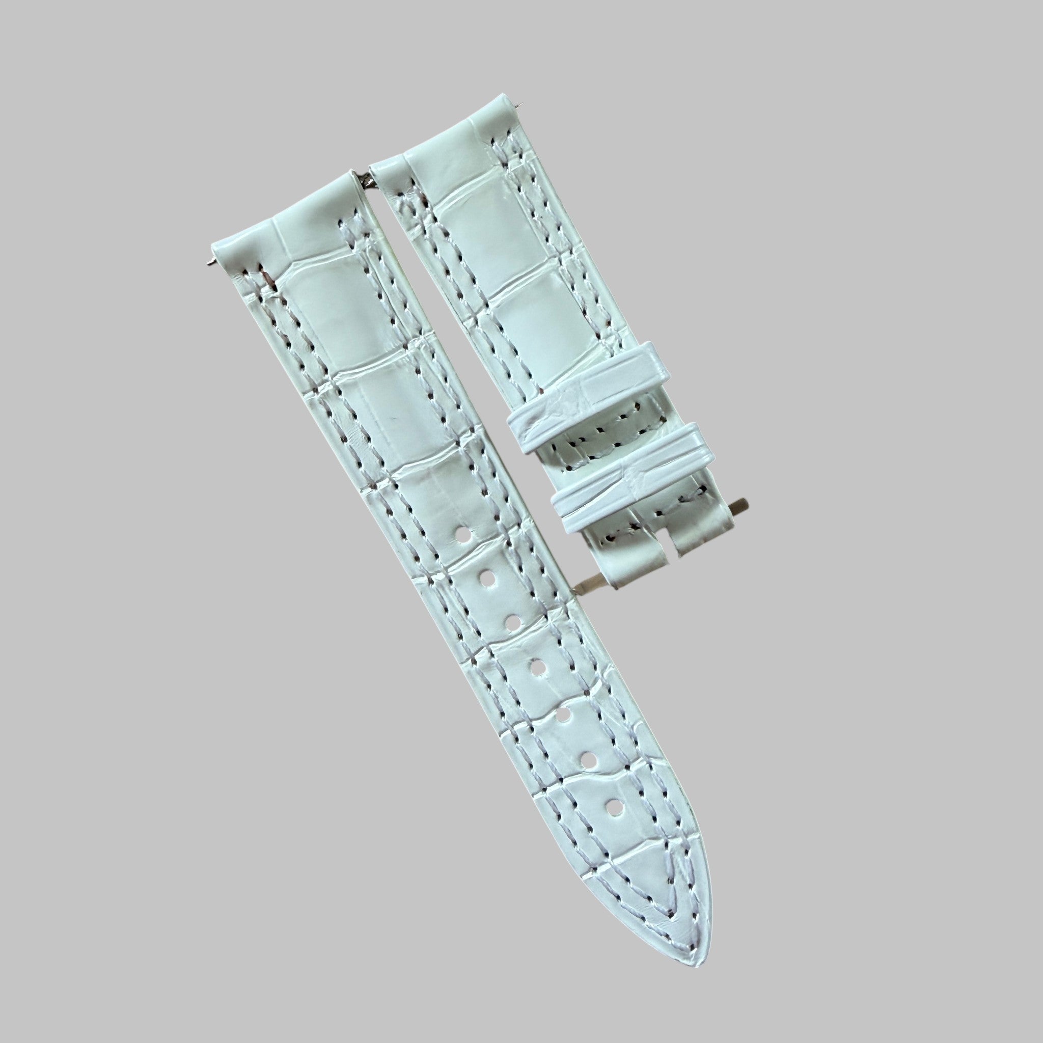 Jaeger-LeCoultre leather strap white 19-16mm