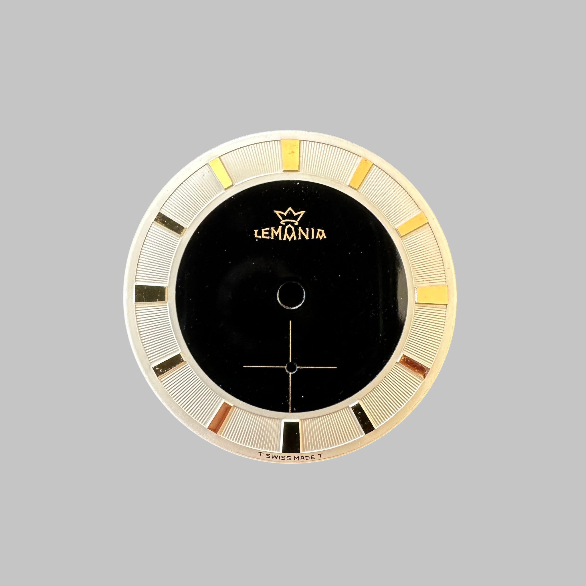 Genuine original vintage dial from Lemania for caliber 3000 - side view