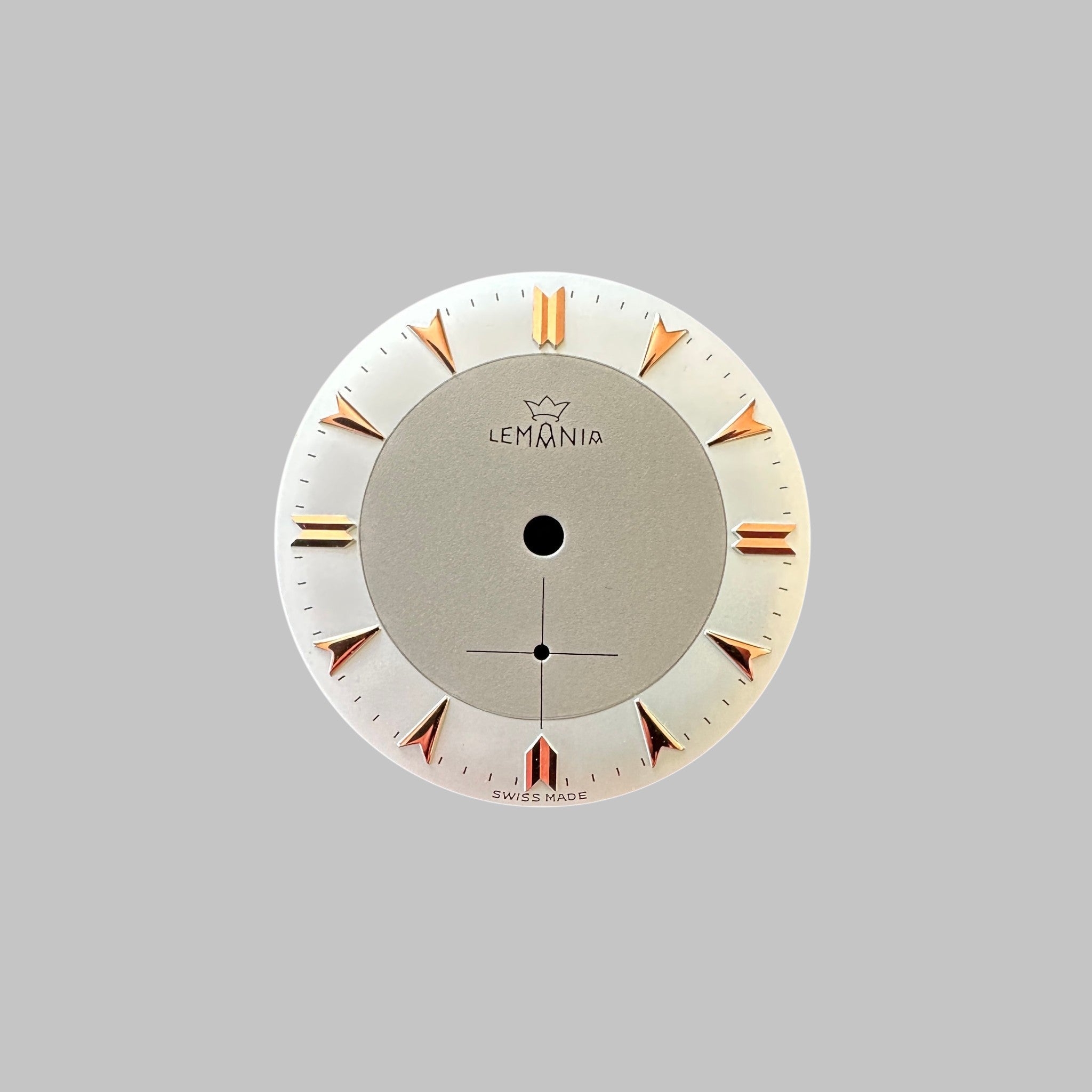 Genuine original vintage dial from Lemania for caliber 3000 - side view