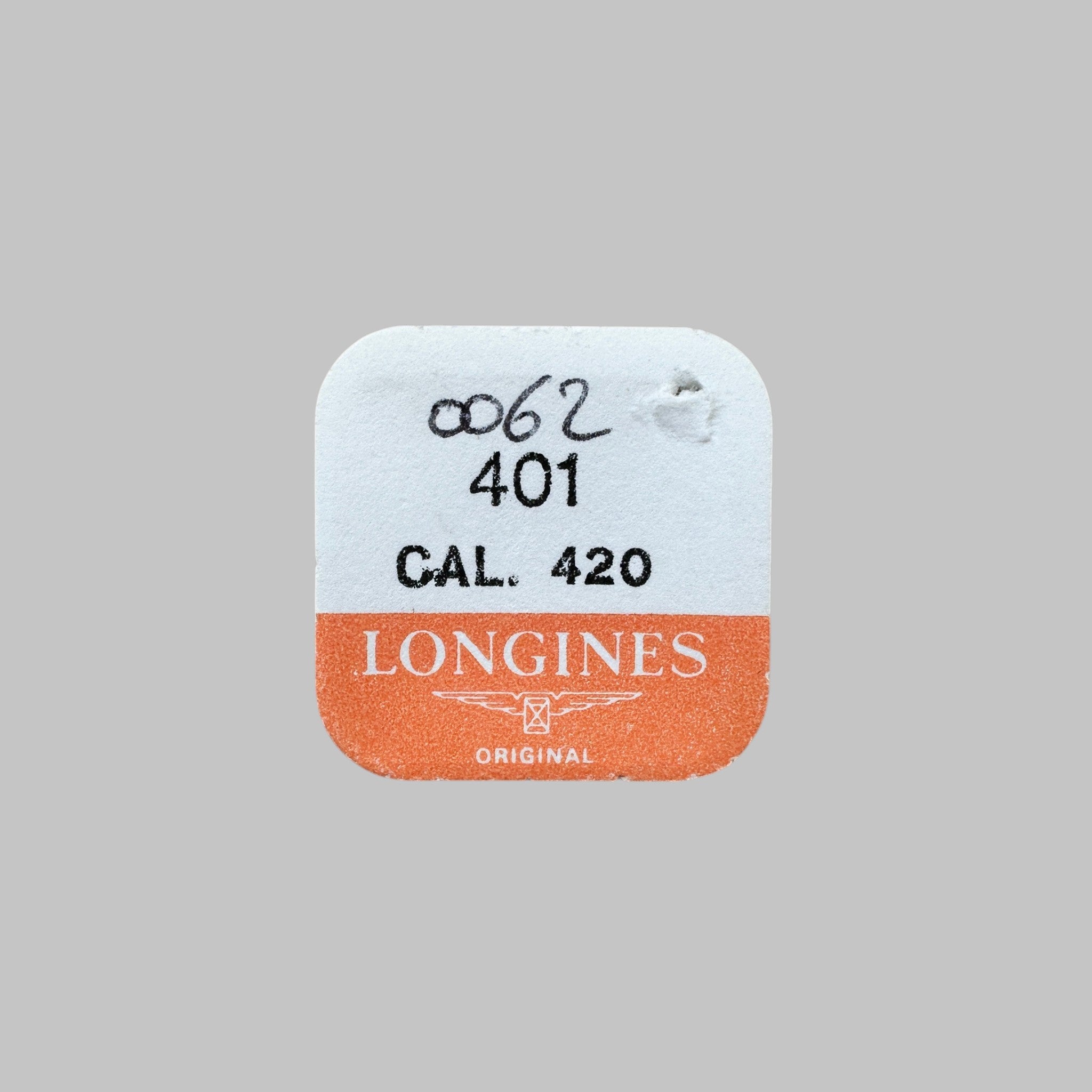 Genuine original vintage stem from Longines for caliber 420 referenced with nomenclature 401 - side view