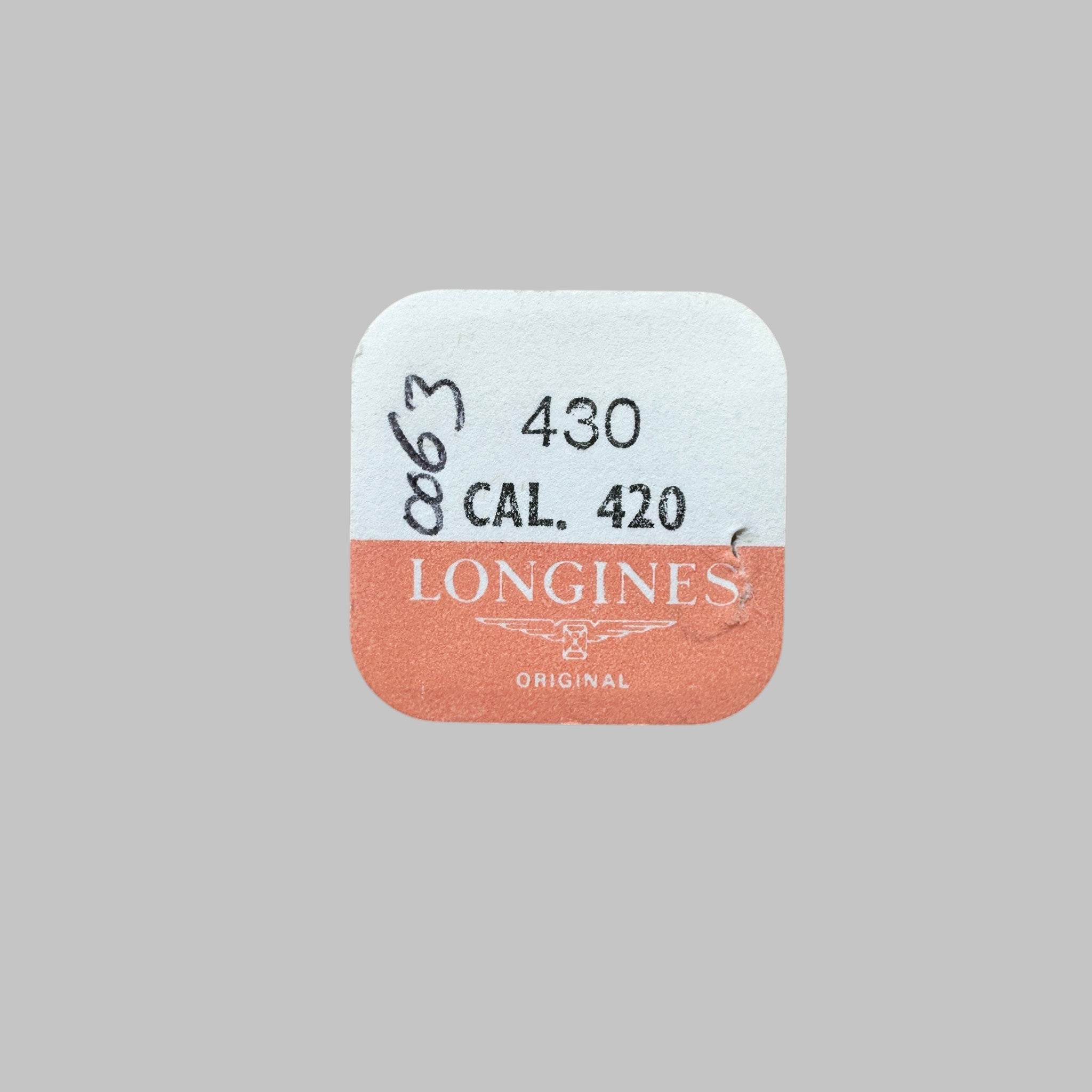 Genuine original vintage click spring from Longines for caliber 420 referenced with nomenclature 430 - side view