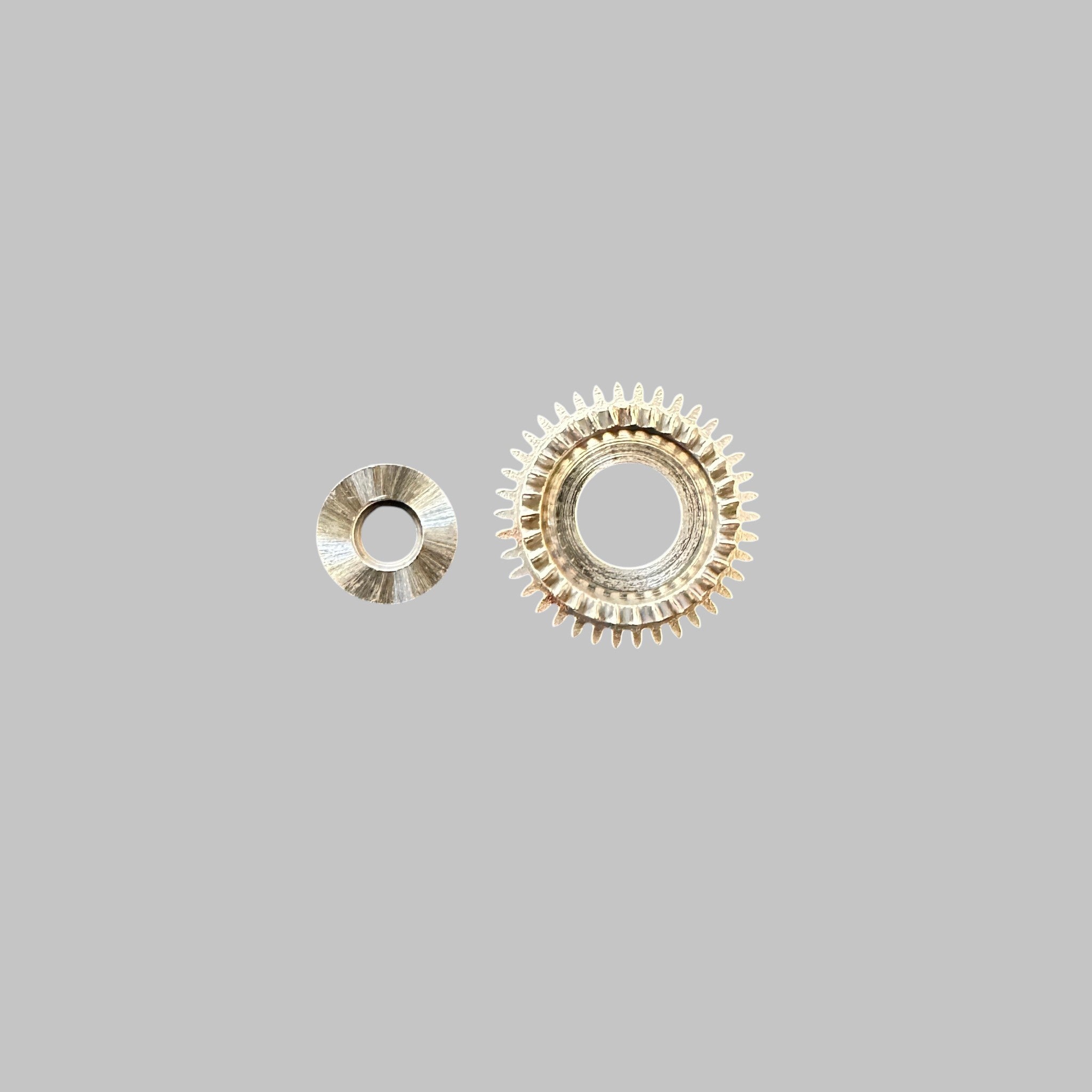 Genuine original vintage crown wheel with core from Longines for caliber 12.68Z - side view