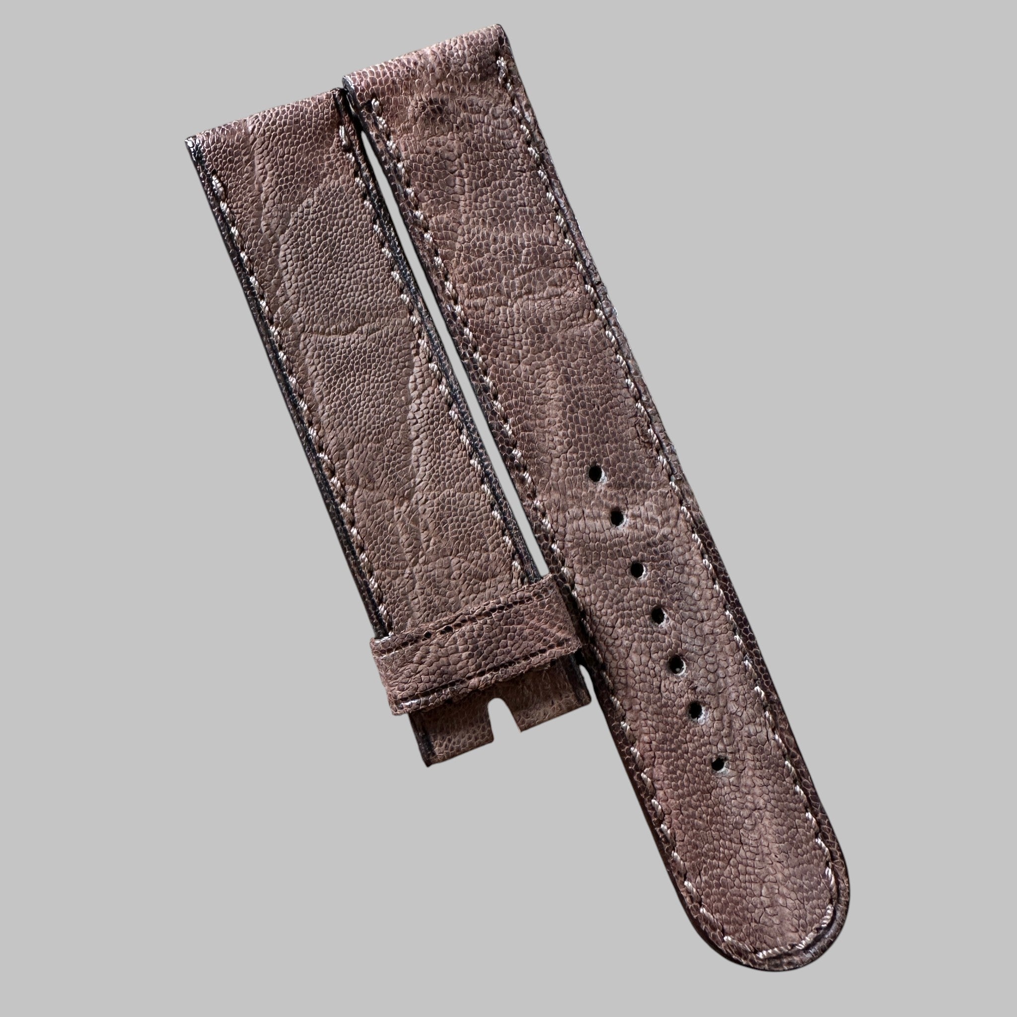 Genuine original vintage leather strap from Longines - side view