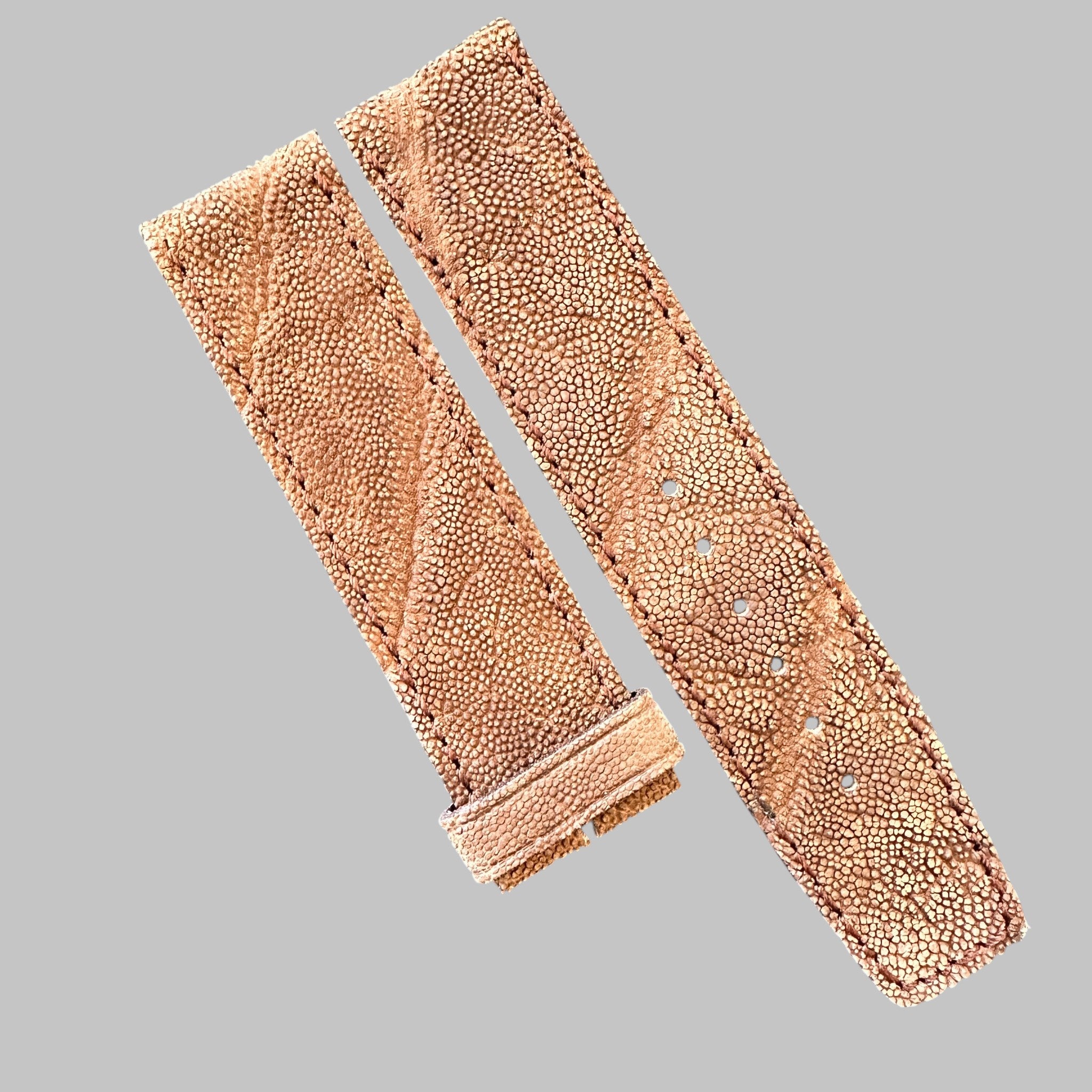 Genuine original vintage leather strap from Longines - side view