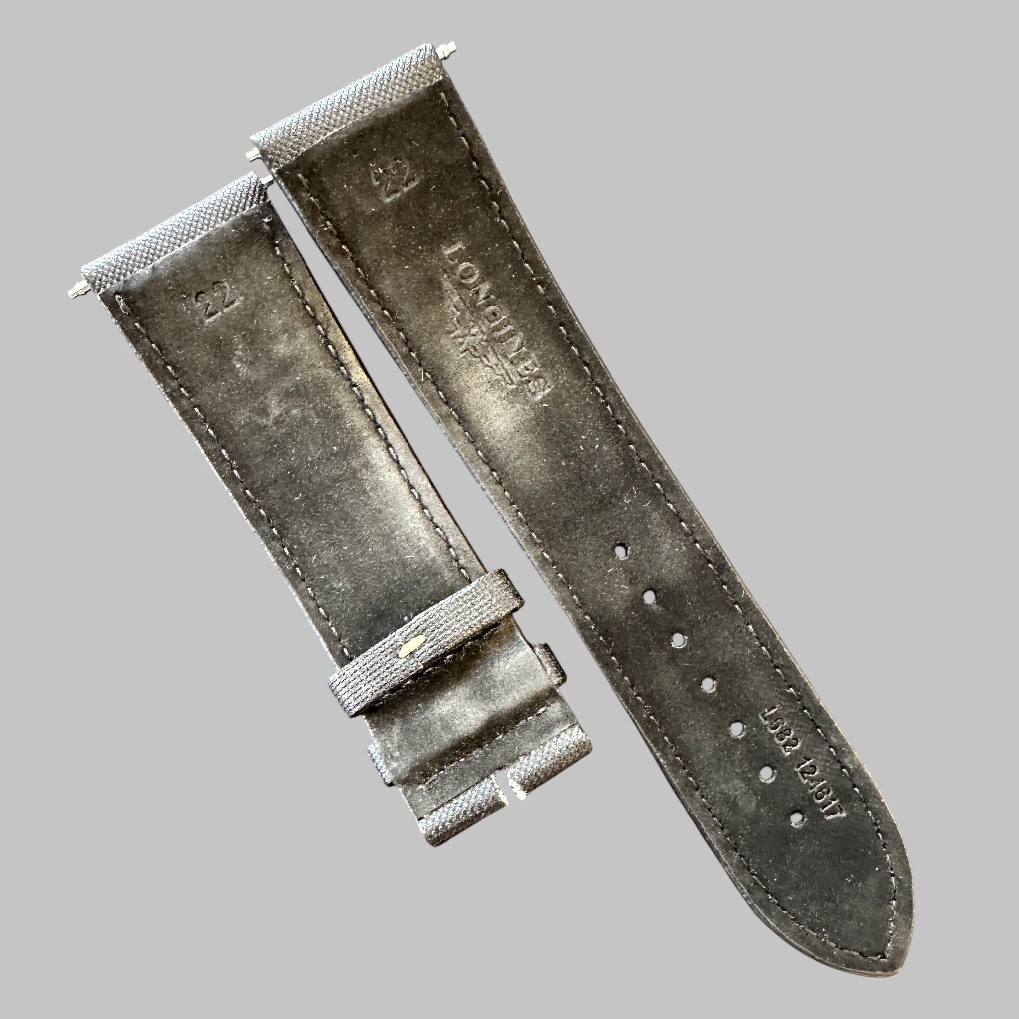 Genuine original vintage strap from Longines - side view