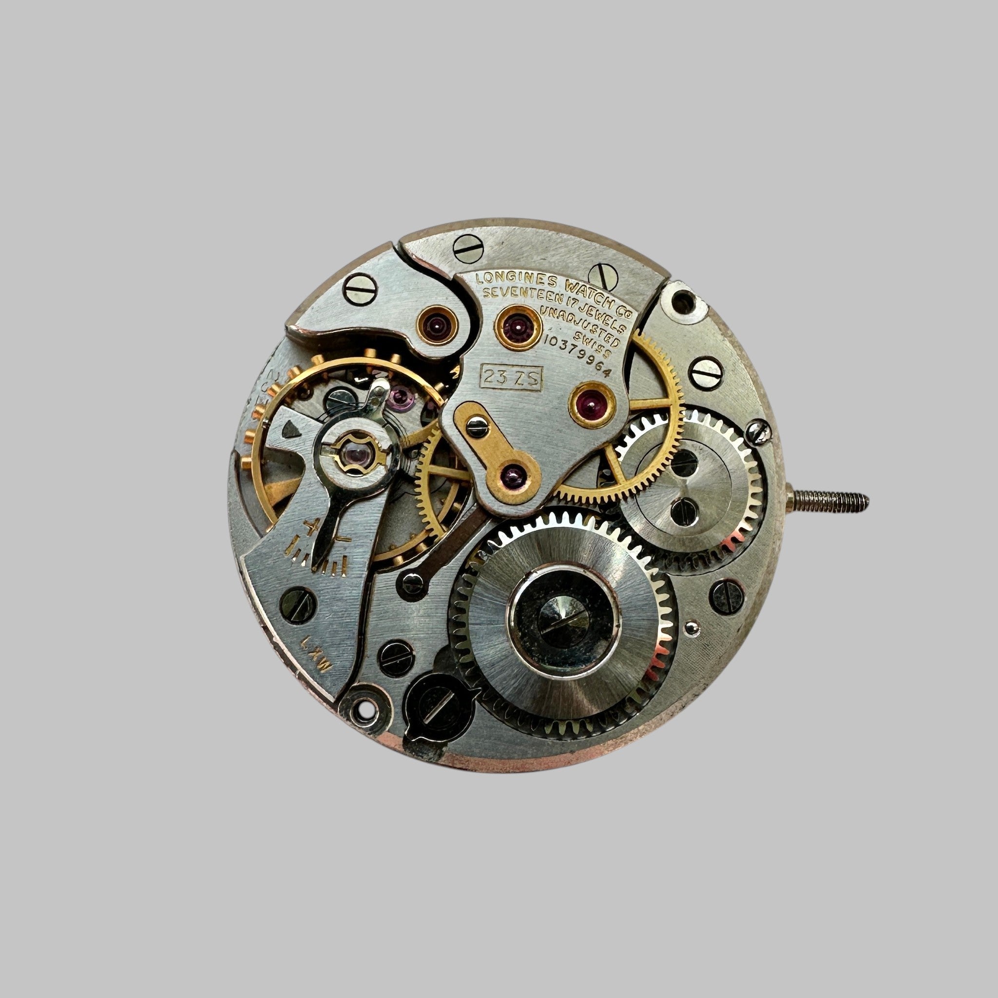 Genuine original vintage complete movement from Longines for caliber 23ZS - side view