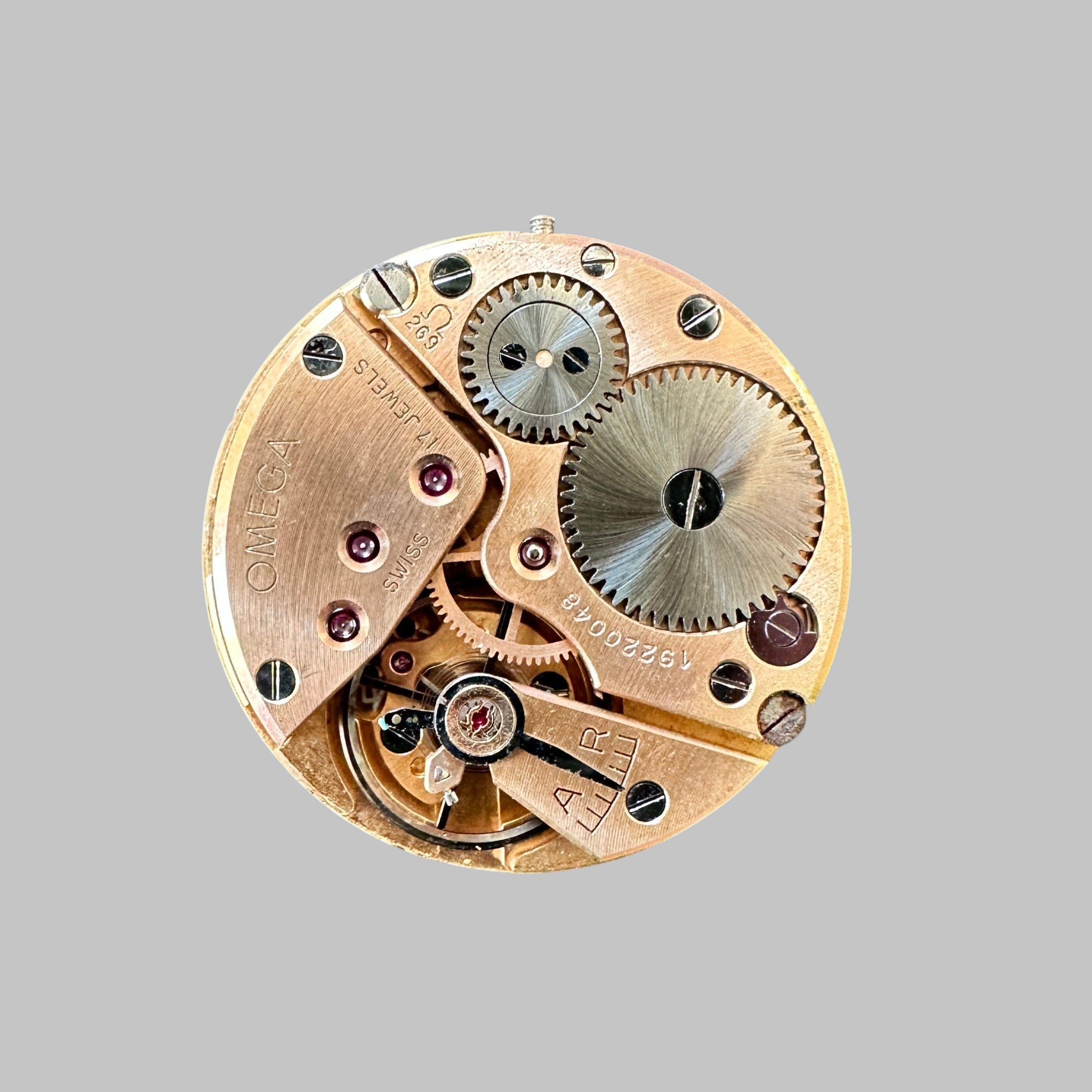 Genuine original vintage movement from Omega for caliber 269 - side view