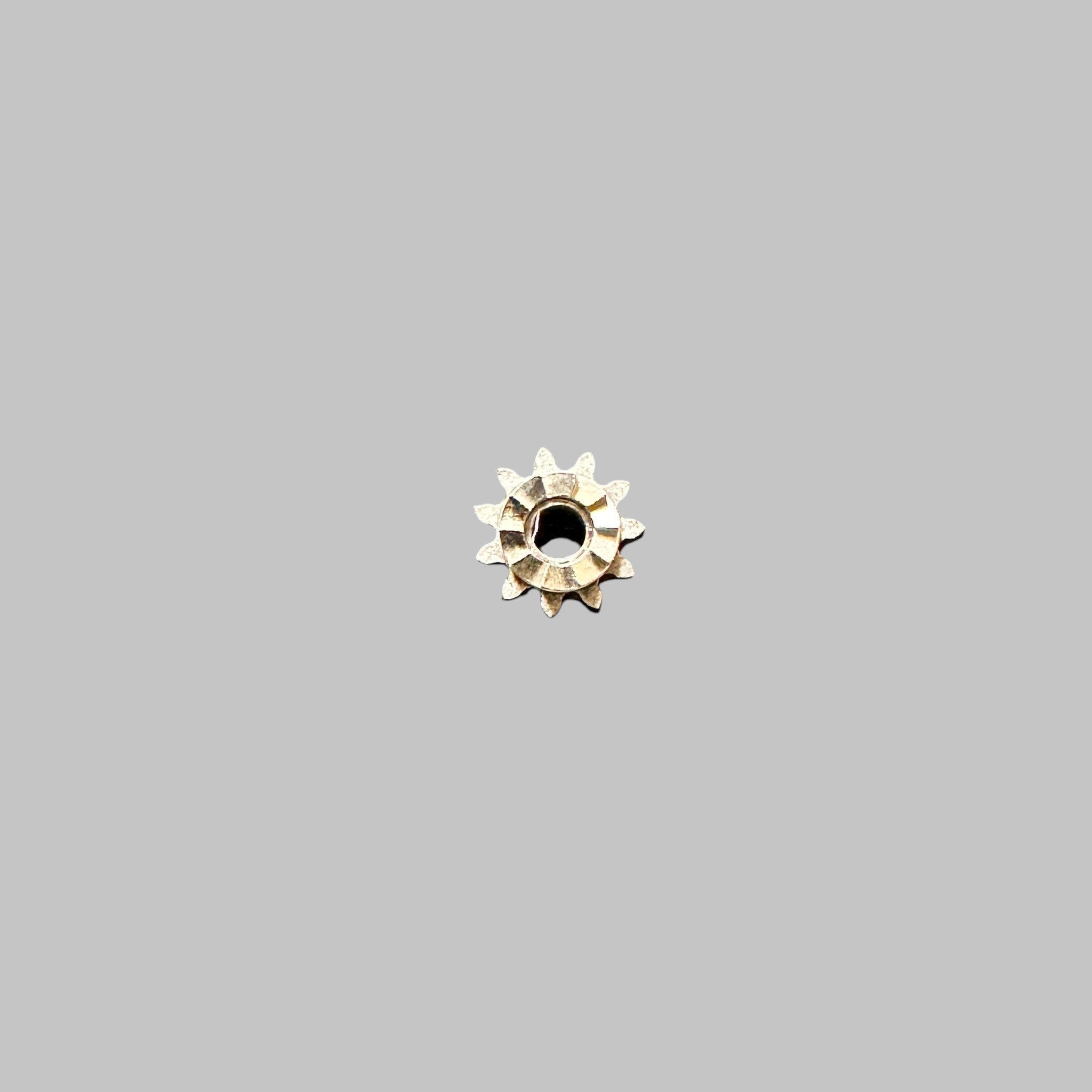 Genuine original vintage winding pinion from Omega for caliber 33.3 / LEMANIA 15 referenced with nomenclature 1108 - side view