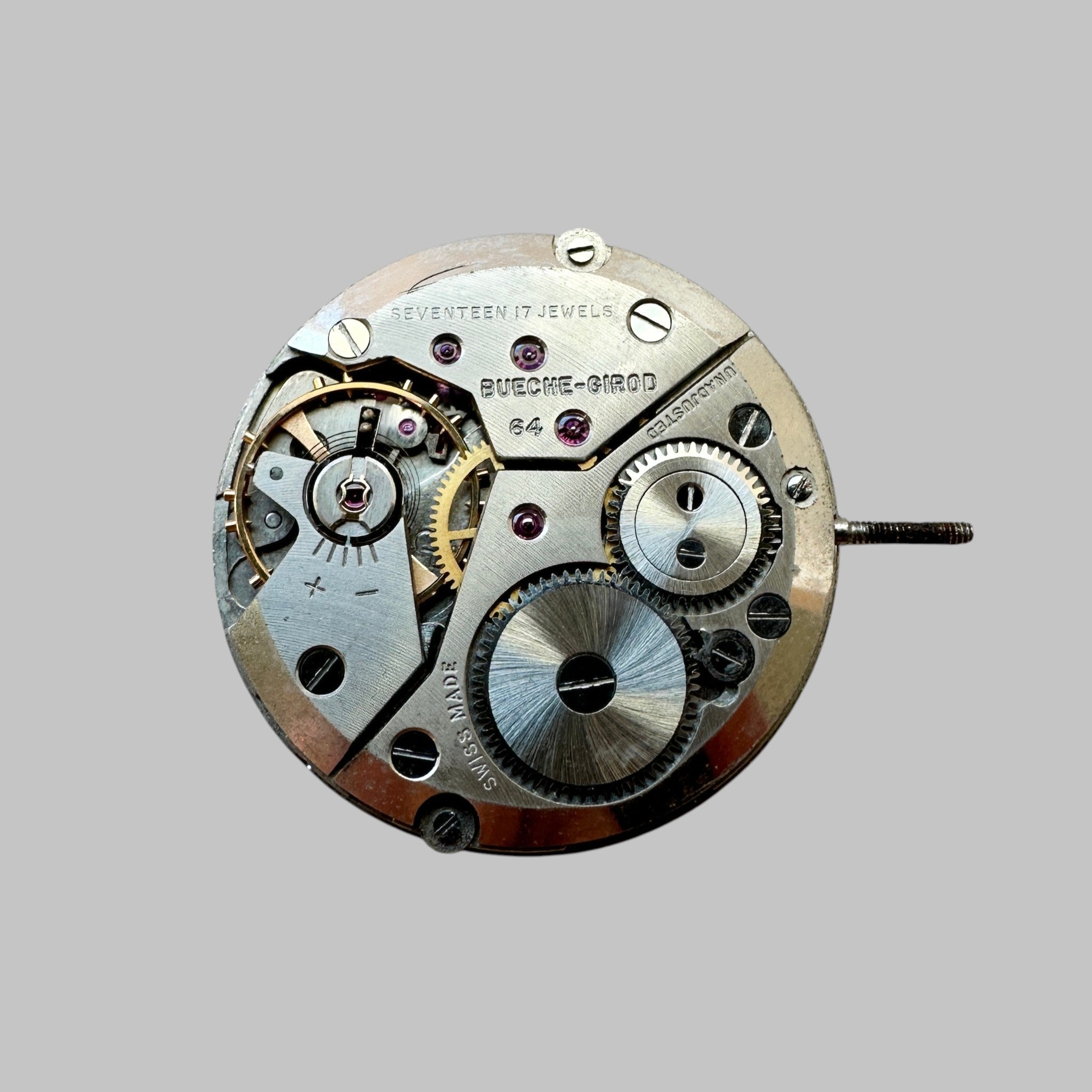 Genuine original vintage movement from Peseux for caliber 7001 - side view