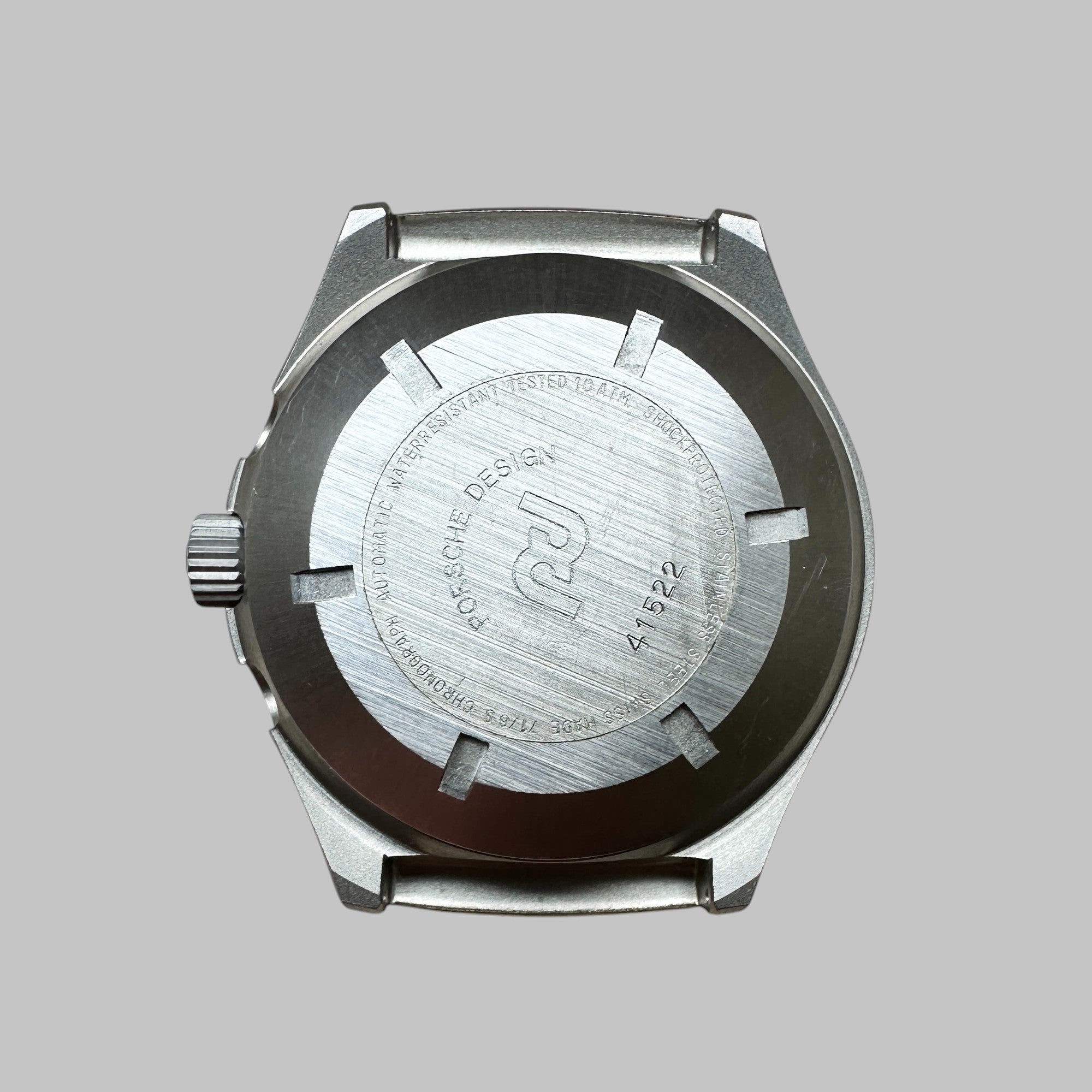 Back of Genuine original vintage case from PORSCHE DESIGN / ORFINA for caliber 5100 of the model REFERENCE 41522 of line MILITARY