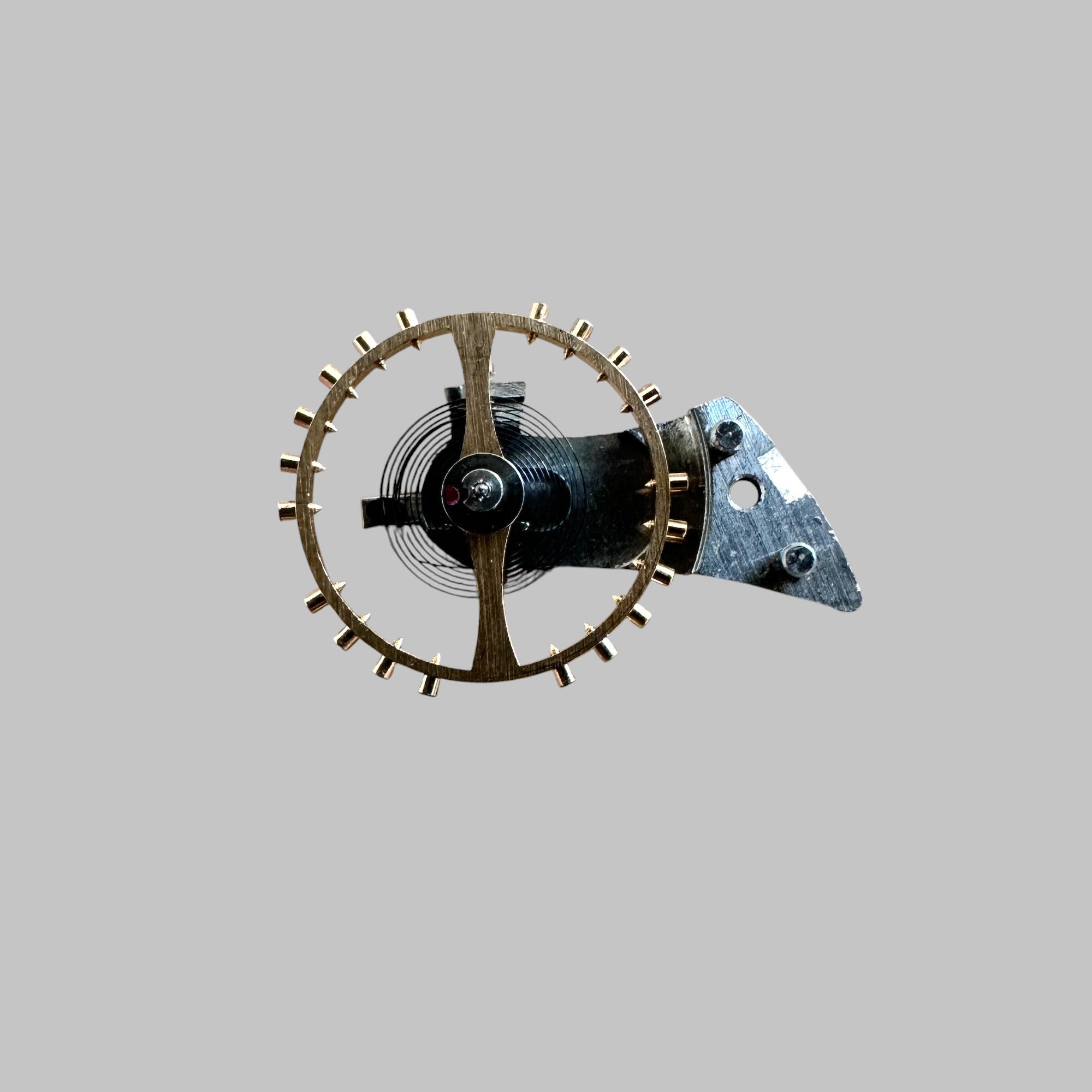 Back of Genuine original vintage balance with screw - spiral - bridge from VALJOUX for caliber 72 referenced with nomenclature 121
721/2