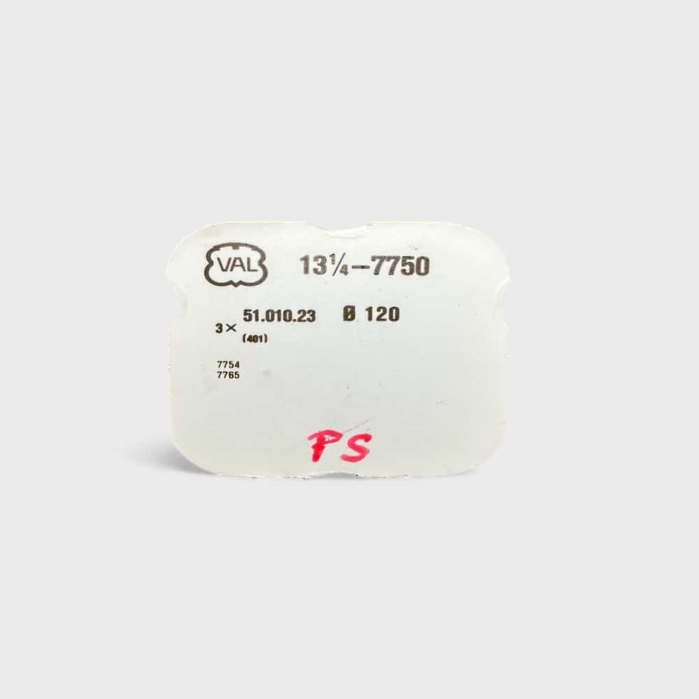 Back of Genuine original vintage stem from VALJOUX for caliber 7750 referenced with nomenclature 401