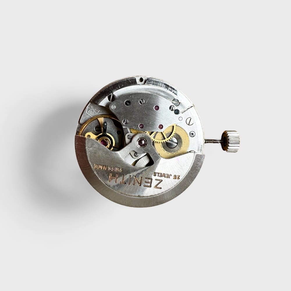 Back of Genuine original vintage automatic movement complete from ZENITH for caliber 2542PC