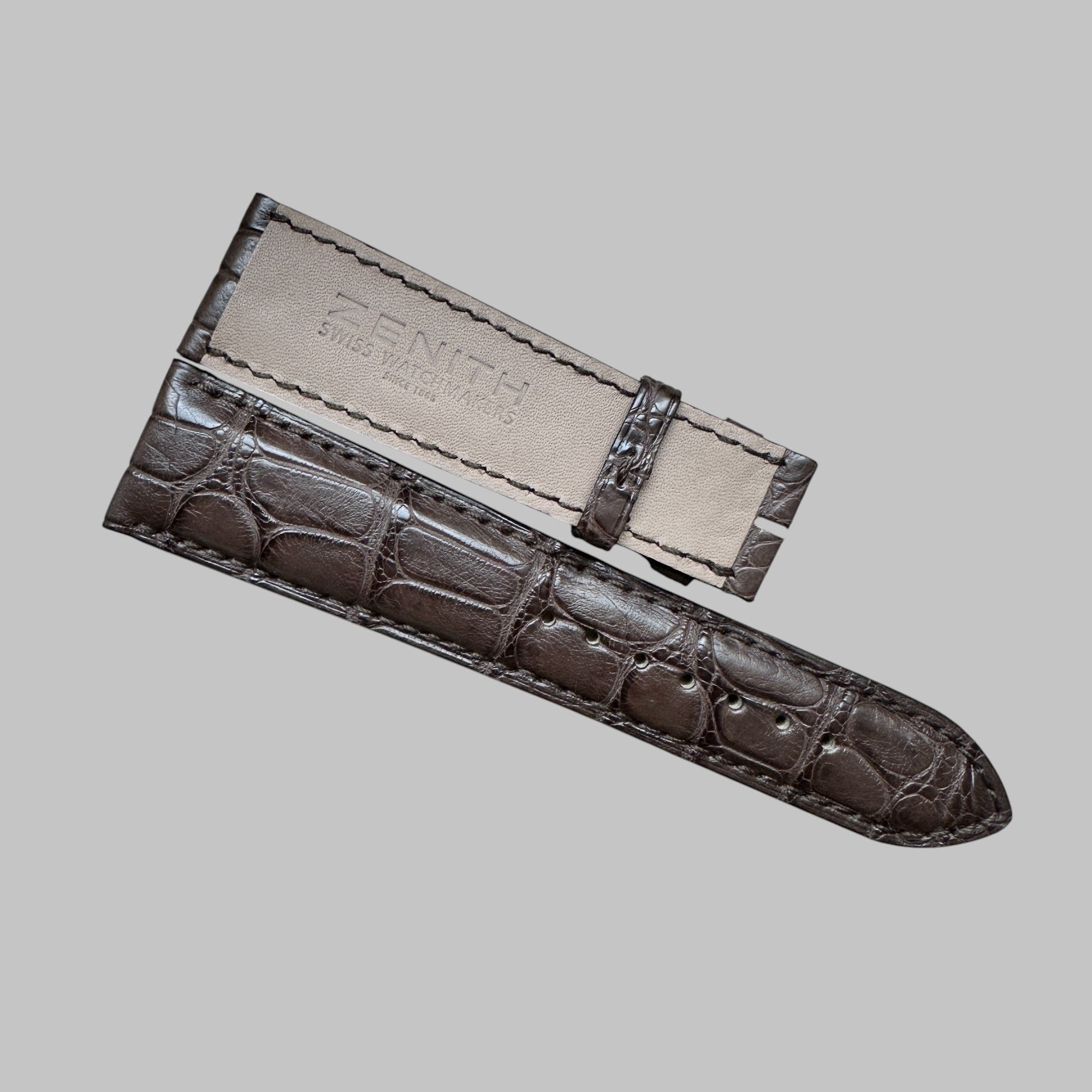 ZENITH - STRAP MINT, VINTAGE BROWN STRAP 22MM