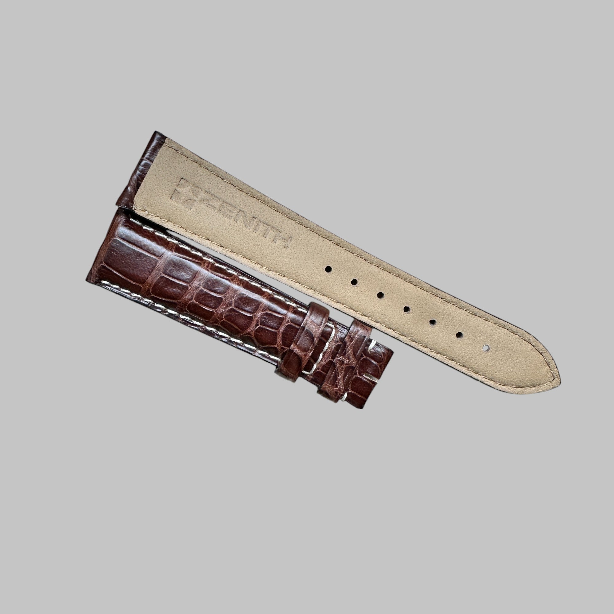 ZENITH - STRAP MINT, VINTAGE BROWN STRAP 20MM