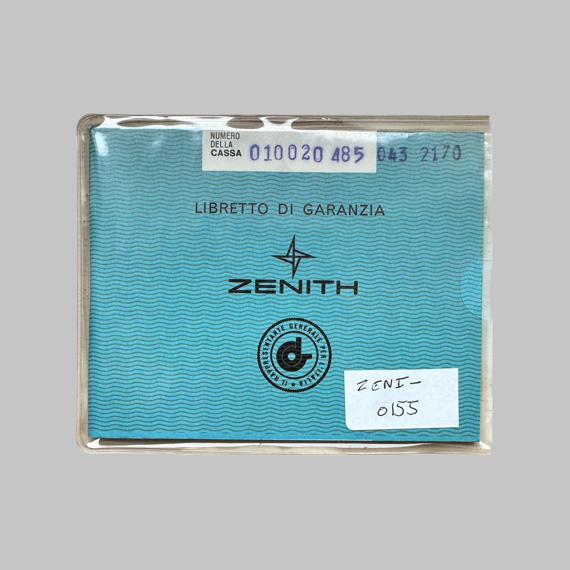 Genuine original vintage warranty booklet from ZENITH of the model 01.0020.485