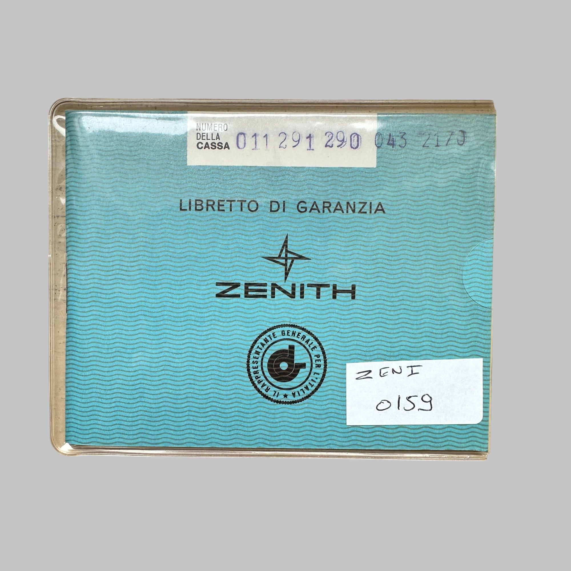 Genuine original vintage warranty booklet from ZENITH of the model 01.1291.290