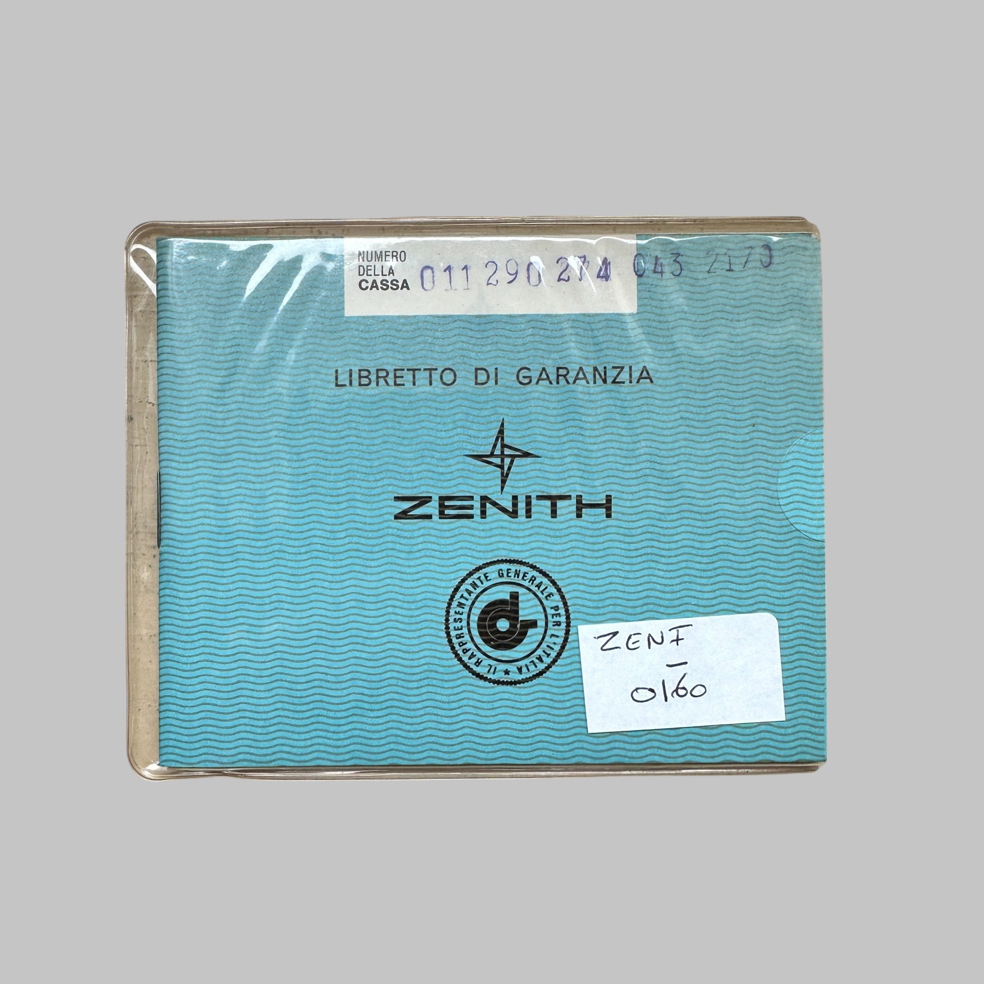 Genuine original vintage warranty booklet from ZENITH of the model 01.1290.274