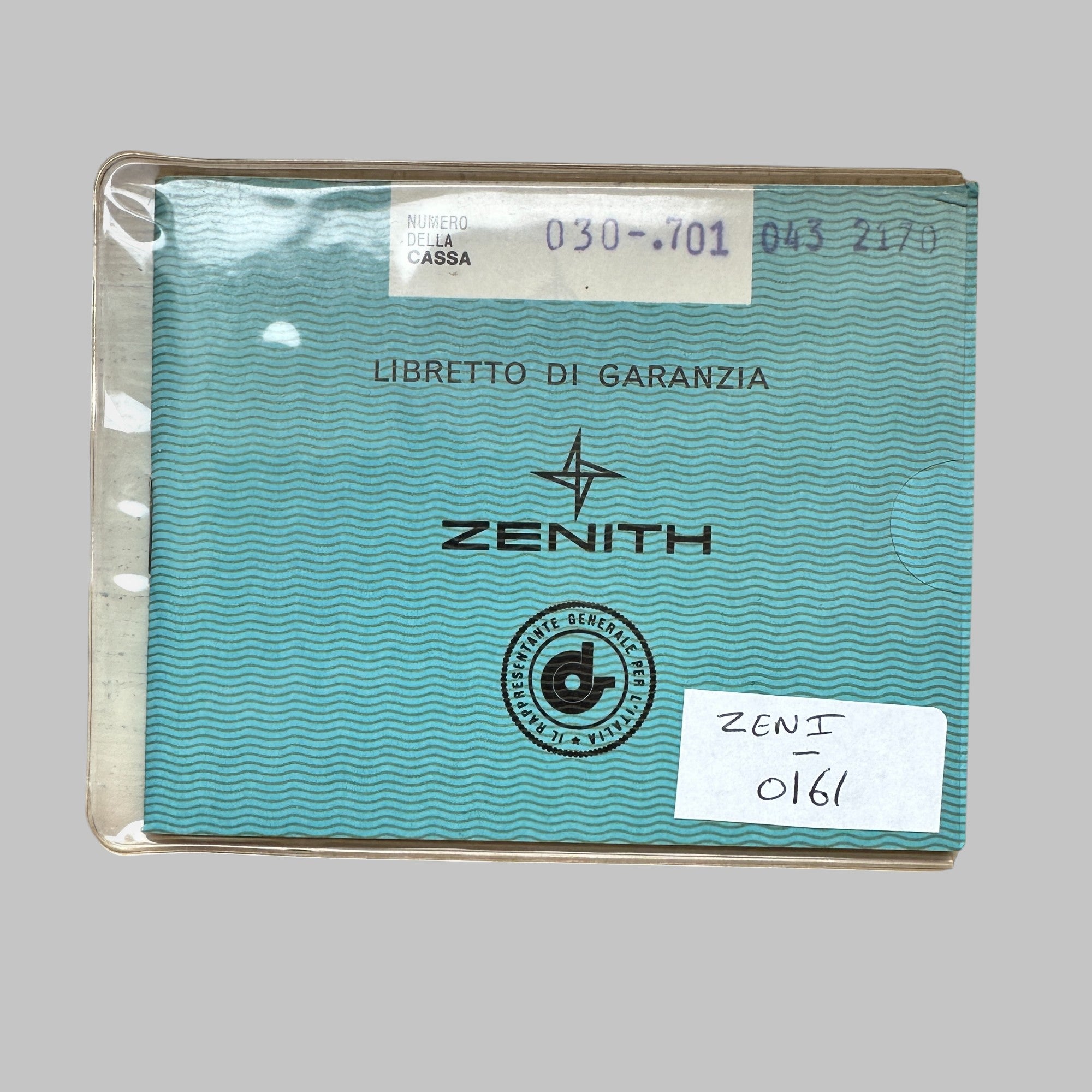 Genuine original vintage warranty booklet from ZENITH of the model 030-.701
