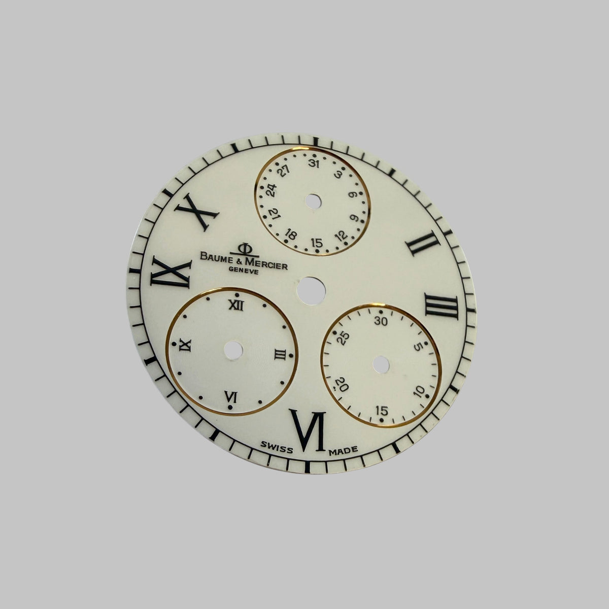 Baume et Mercier 212P dial and complet handset white/black/yellow