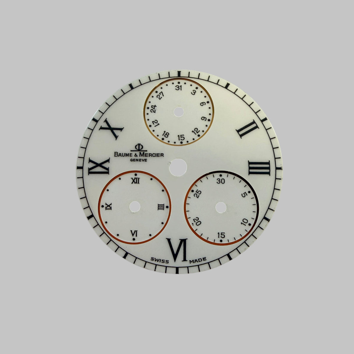 Baume et Mercier 212P dial and complet handset white/black/yellow