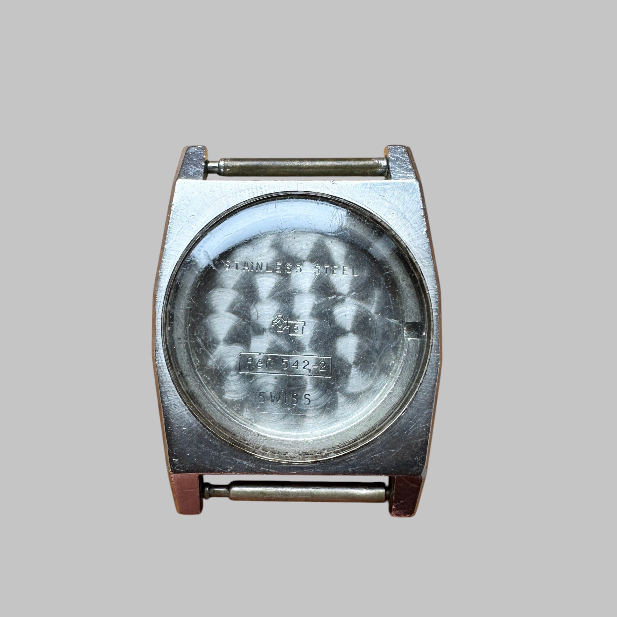 Genuine original vintage case from Bulova for caliber 7 BPP of the model Ref 542-2 - side view