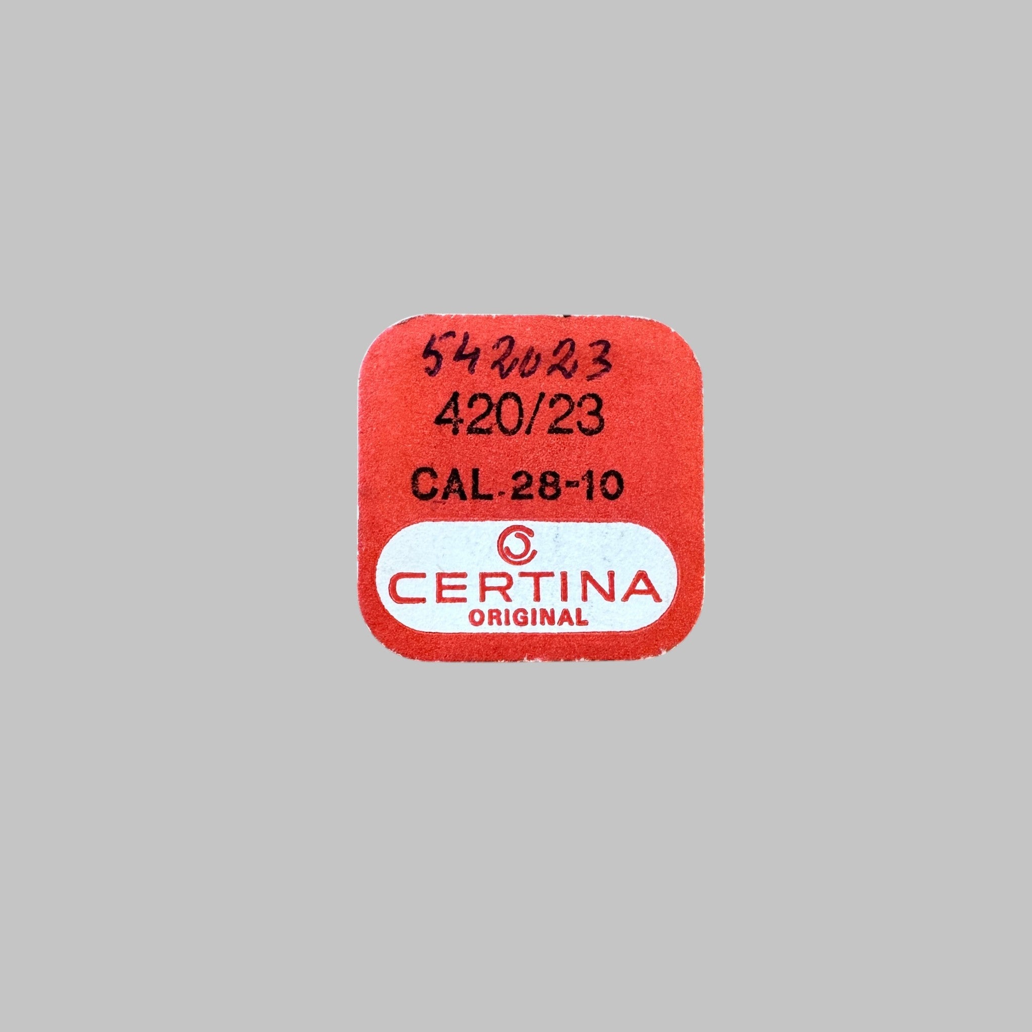 Genuine original vintage crown wheel with core from Certina for caliber 28-10 referenced with nomenclature 420/423 - side view