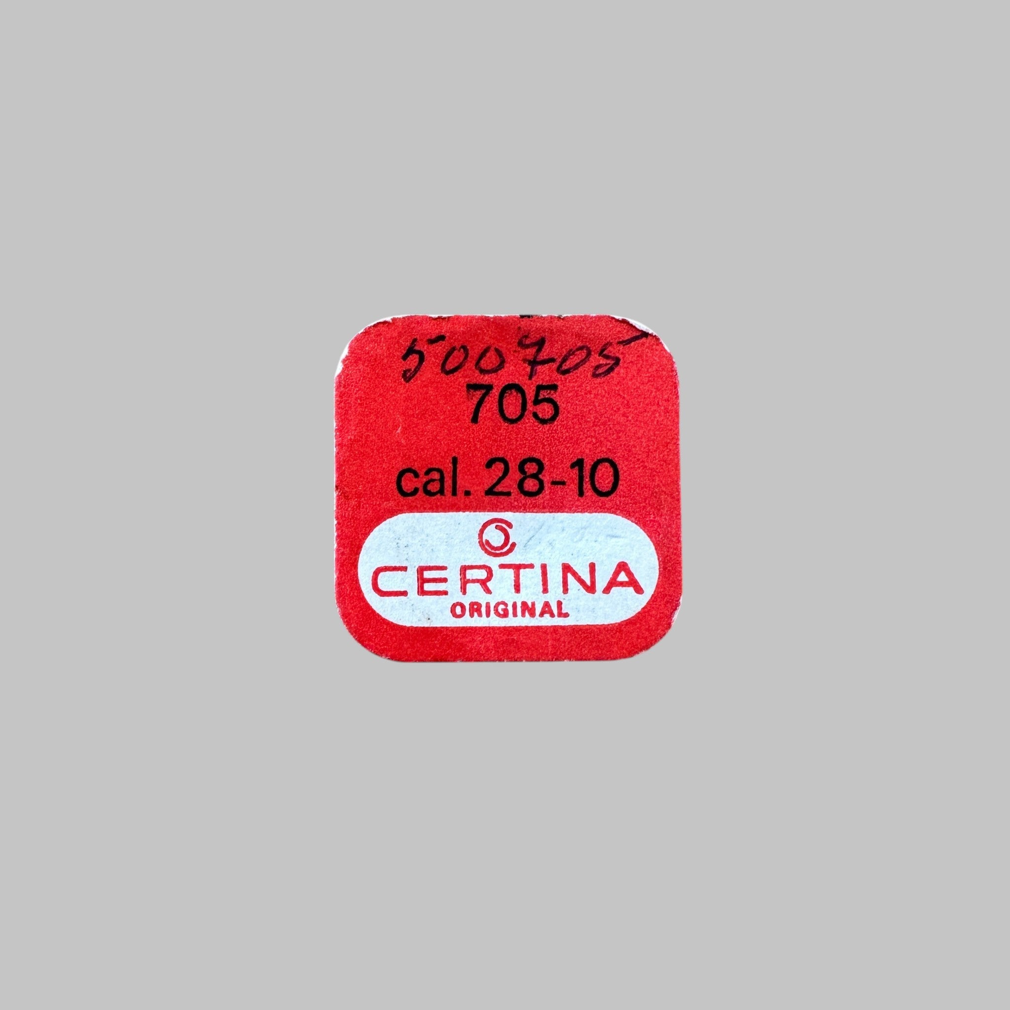 Genuine original vintage escape wheel from Certina for caliber 28-10 referenced with nomenclature 705 - side view