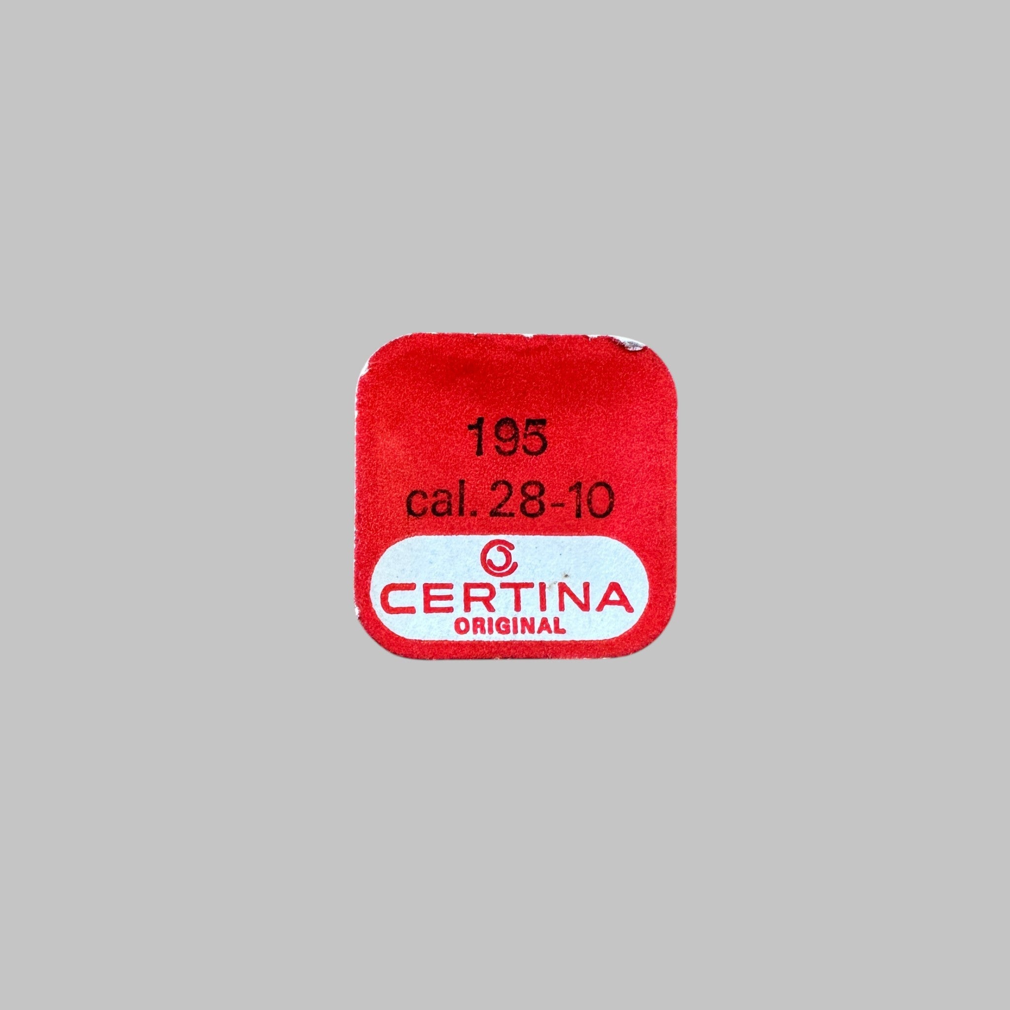 Genuine original vintage barrel arbor from Certina for caliber 28-10 referenced with nomenclature 195 - side view