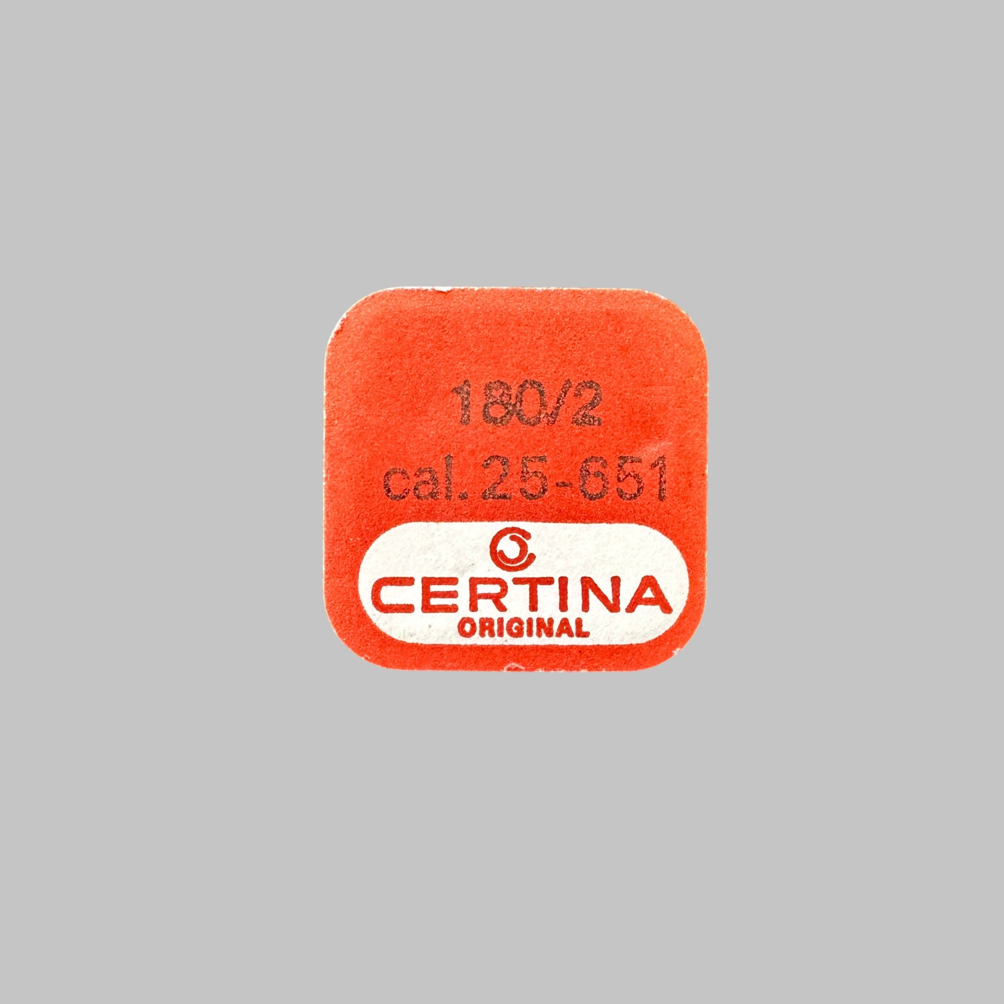 Genuine original vintage complete barrel from Certina for caliber 25-65 referenced with nomenclature 180/2 - side view