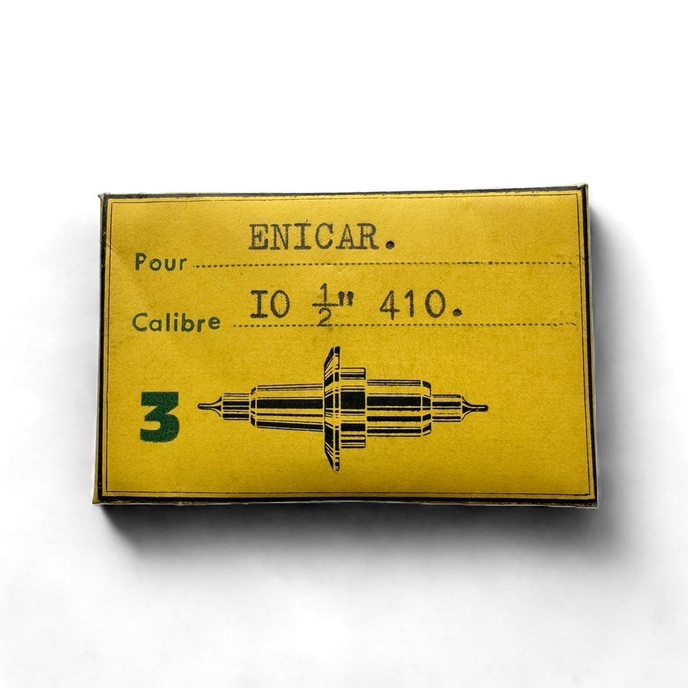 This is a picture of the ENICAR CAL. 410 - BALANCE STAFF watch component.