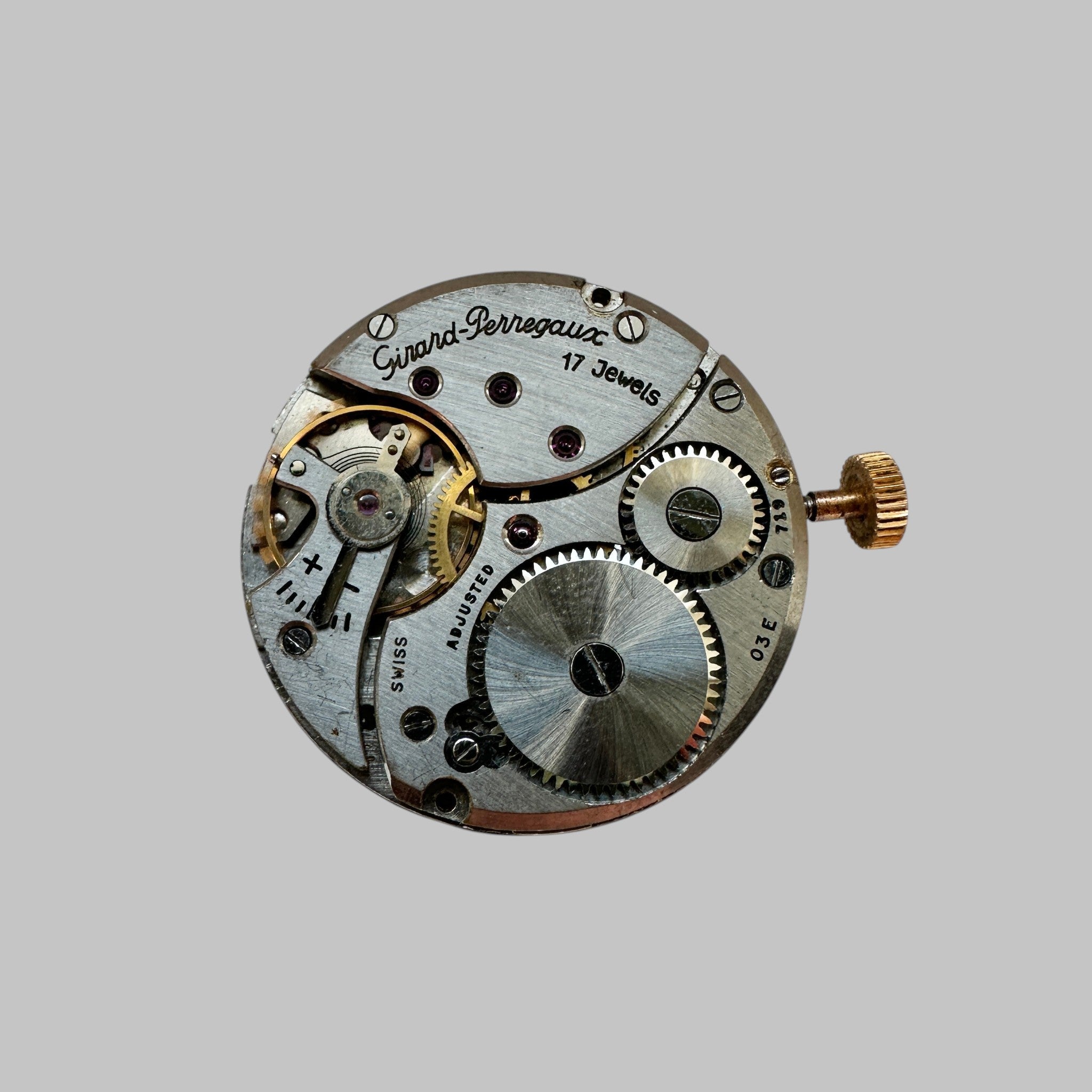 Genuine original vintage movement from Girard-Perregaux for caliber 3 - side view