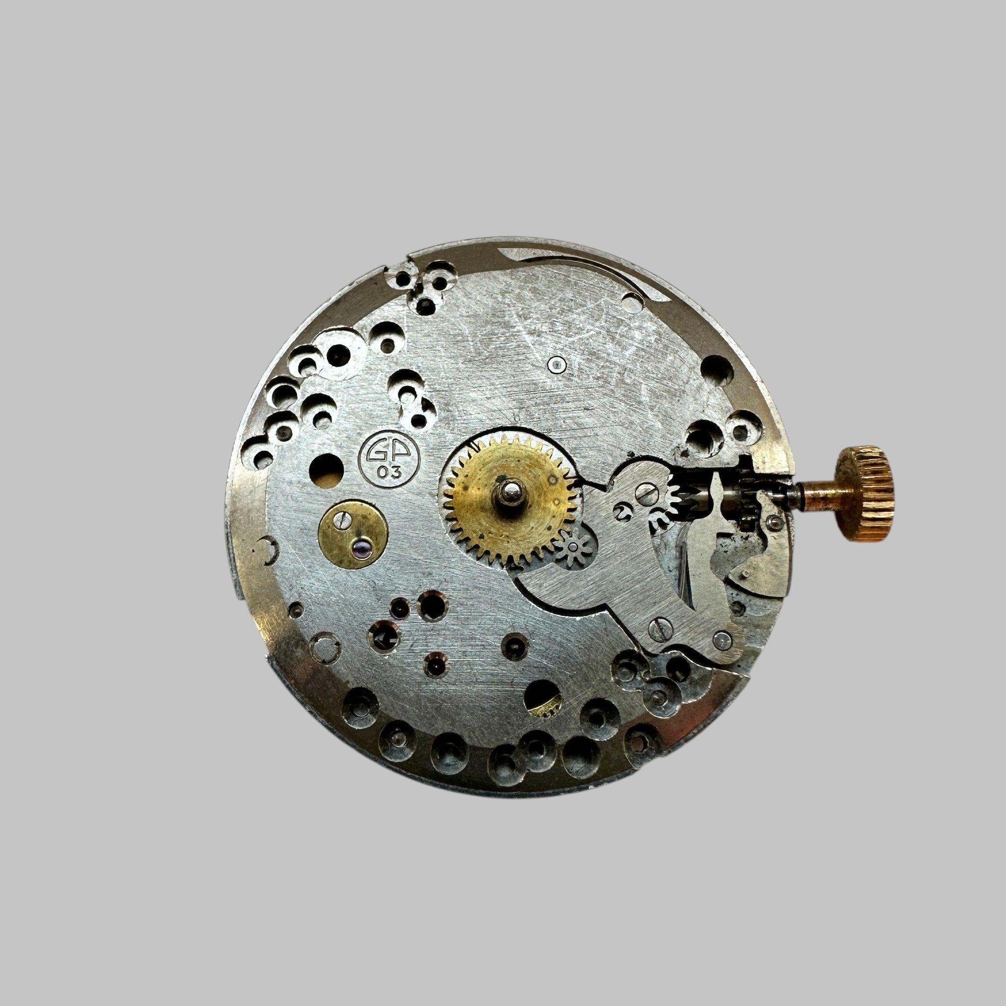 Genuine original vintage movement from Girard-Perregaux for caliber 3 - side view
