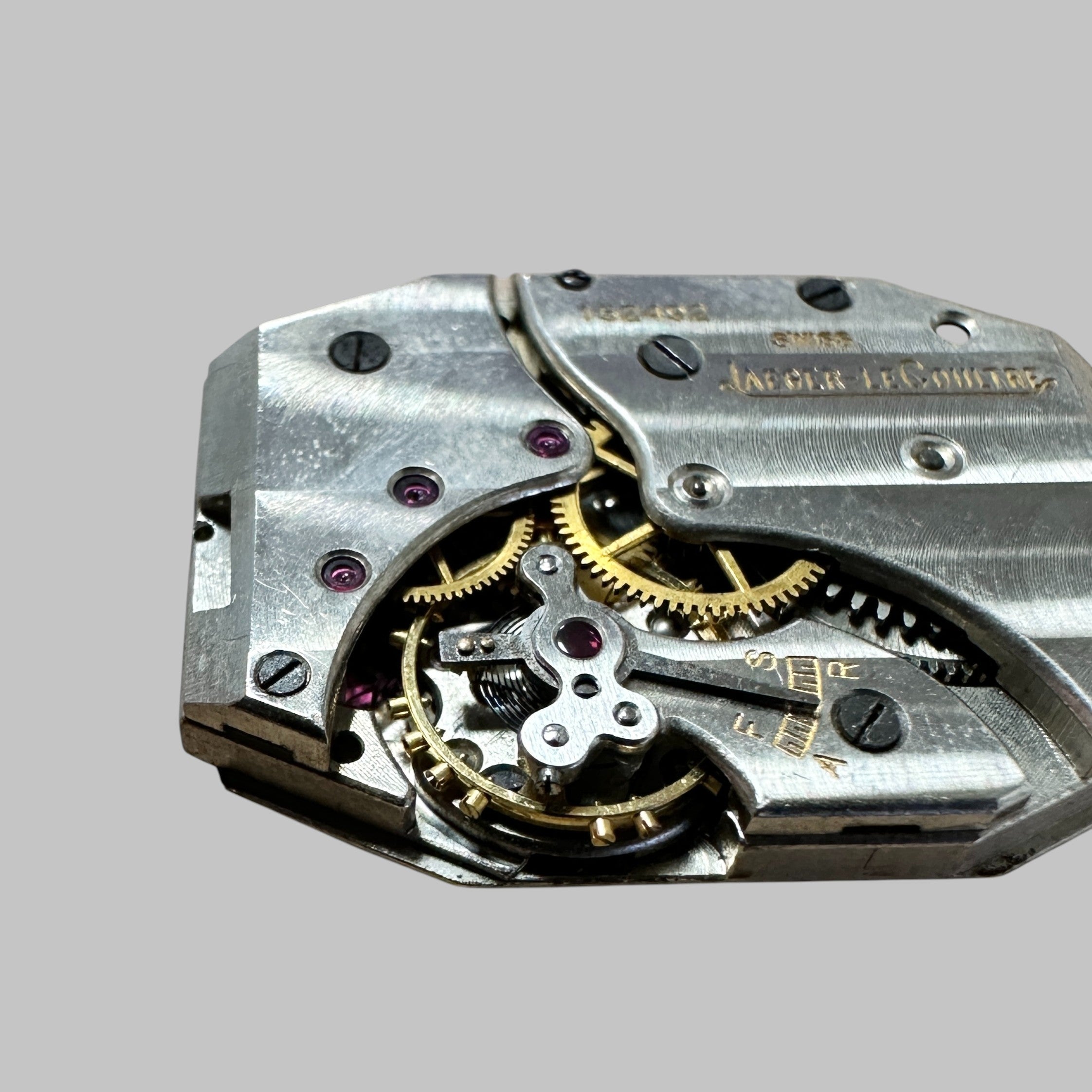 Genuine original vintage movement from Jaeger-LeCoultre for caliber 438-2 - side view