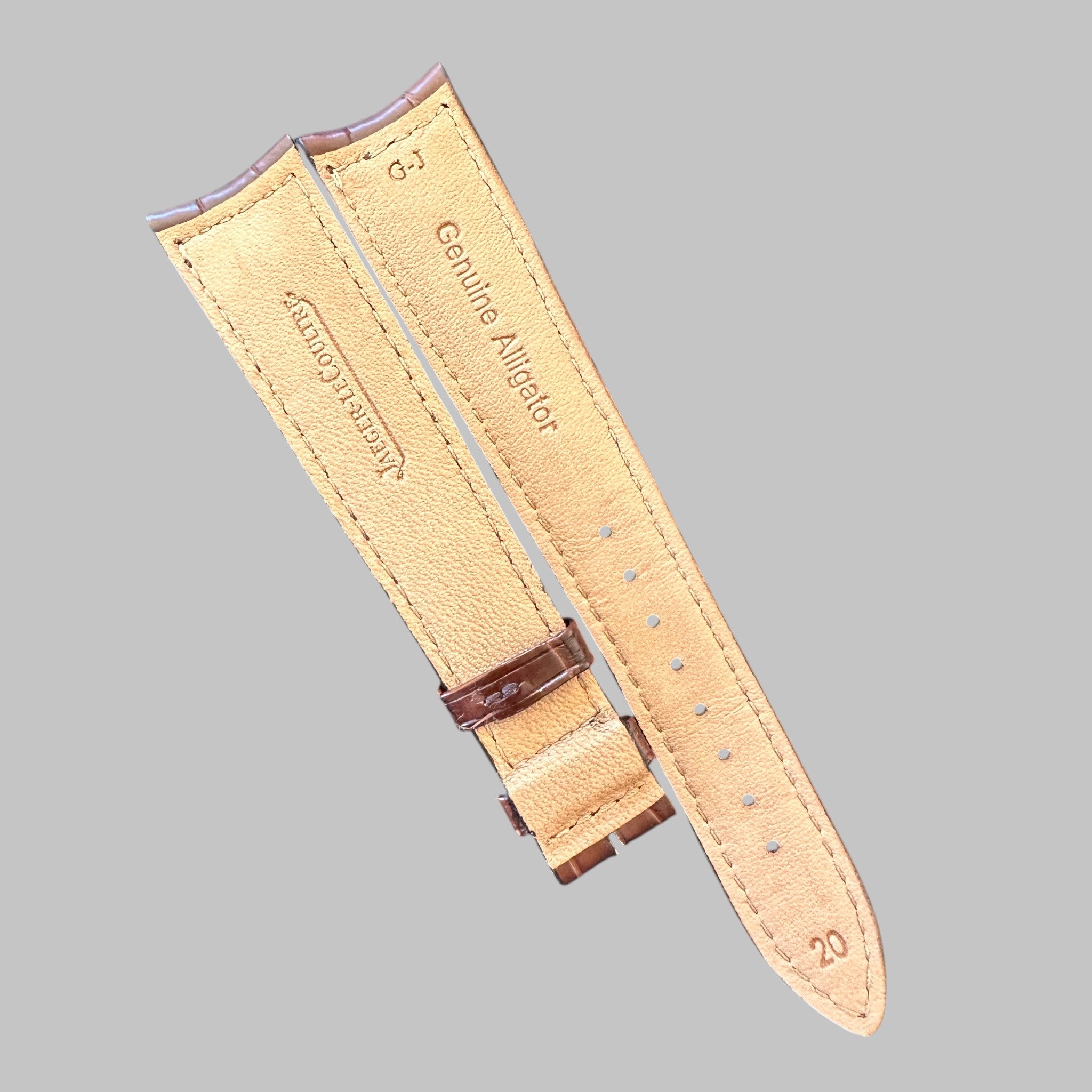 Genuine original vintage leather strap from Jaeger-LeCoultre - side view